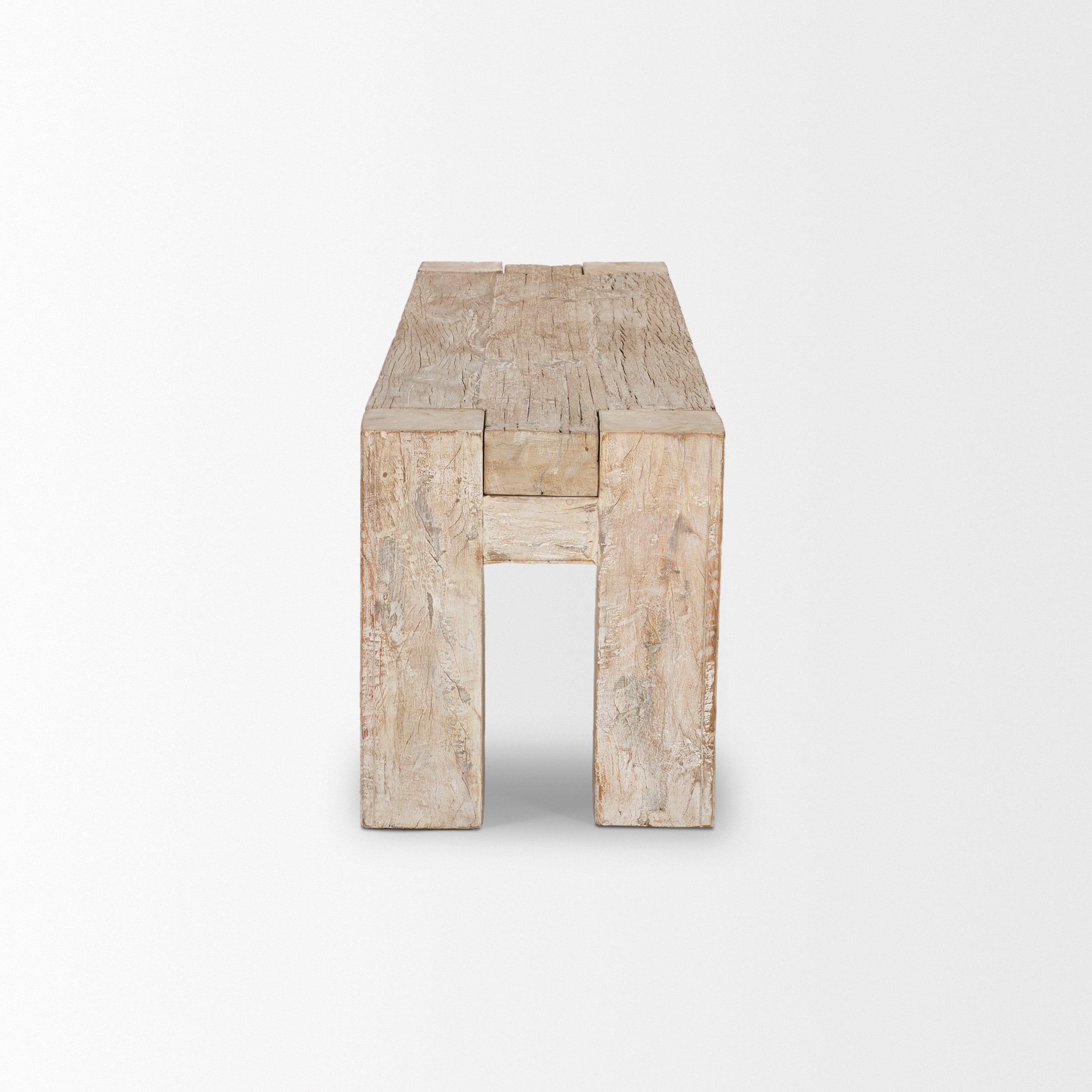 McArthur 64" Whitewash Reclaimed Wood Bench