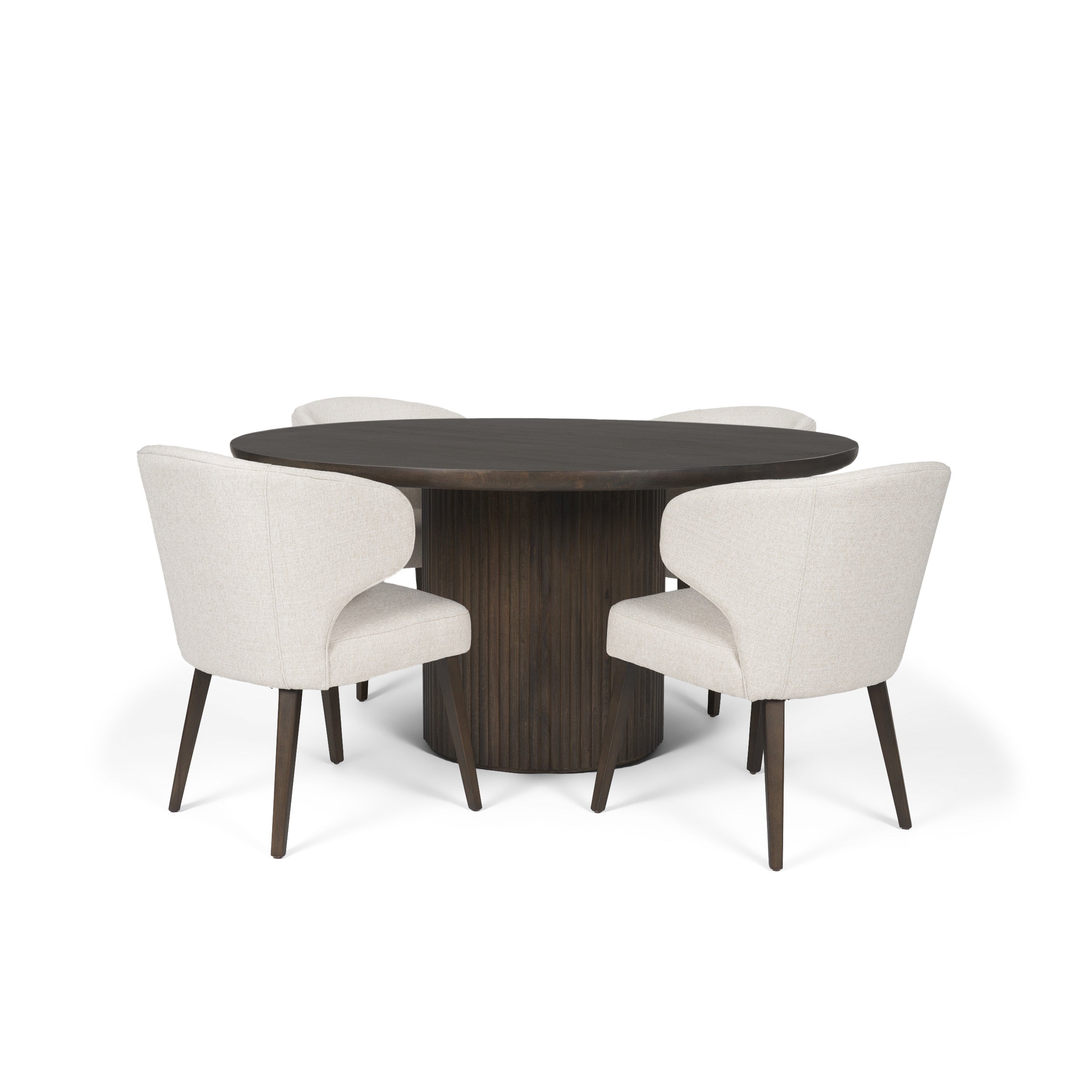 Terra Fluted Dining Table - 4 Niles Chairs