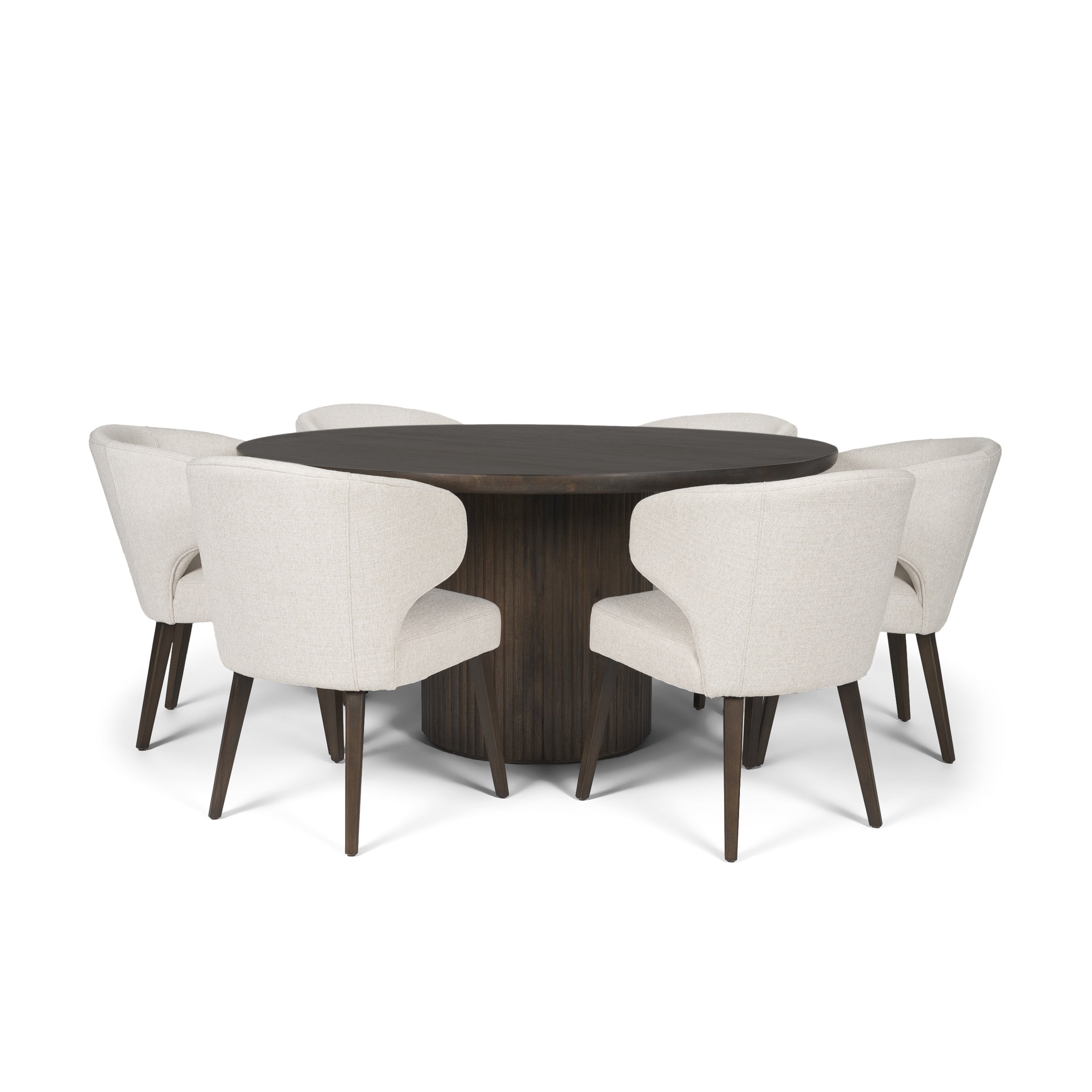 Terra Fluted Dining Table - 6 Niles Chairs