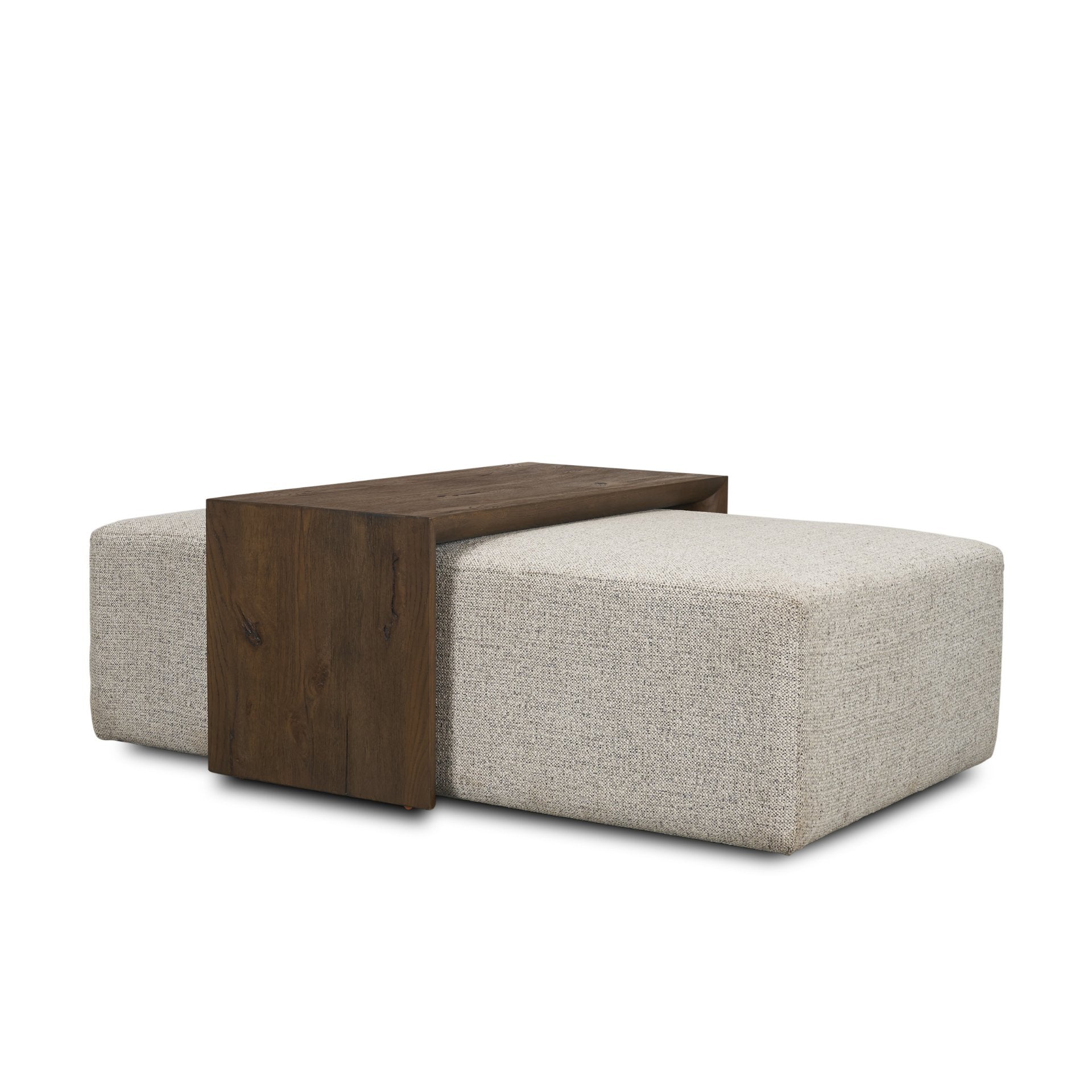 Trayden Gray Fabric with Brown Slider Top Coffee Table