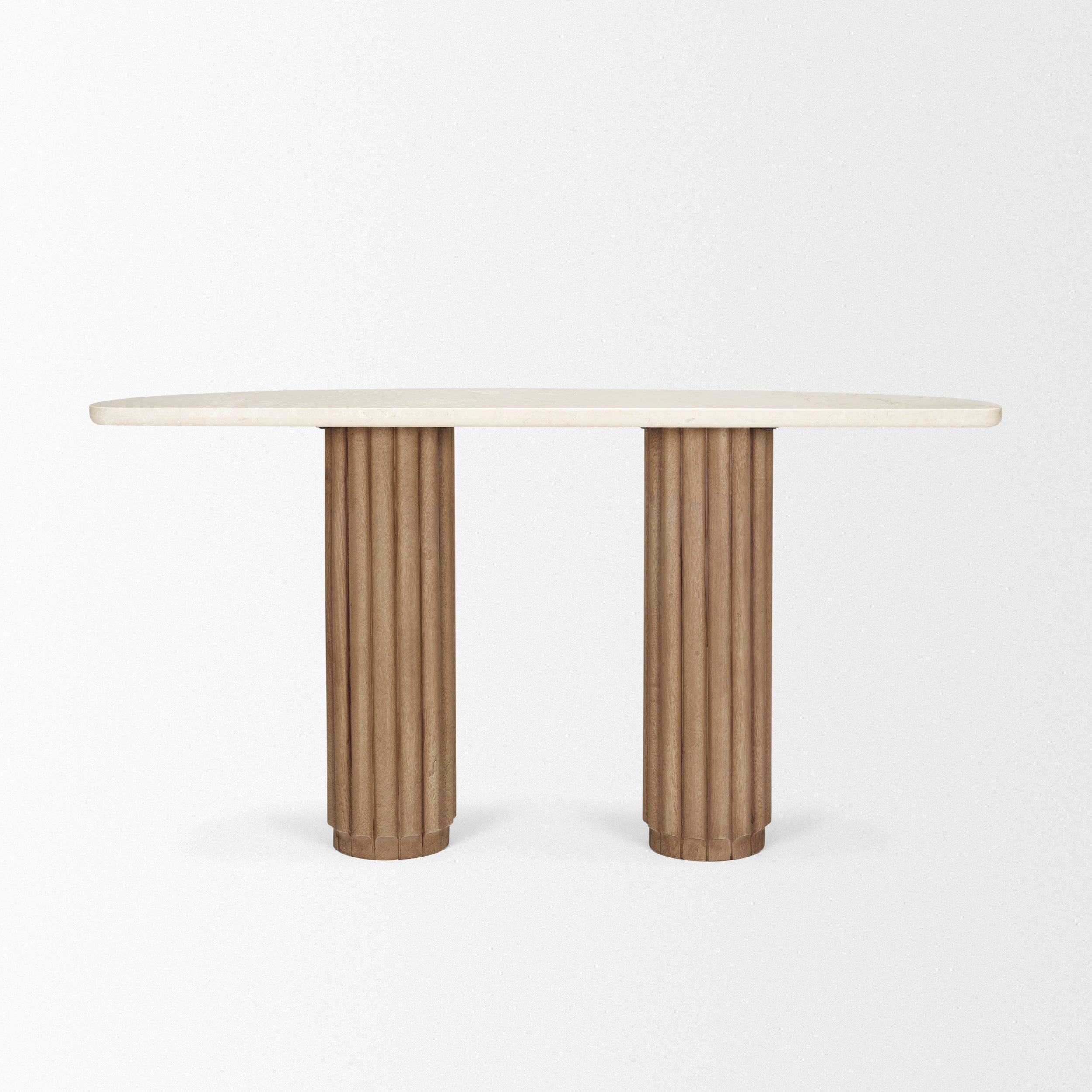 Marbrello Botticino Marble Top Console Table