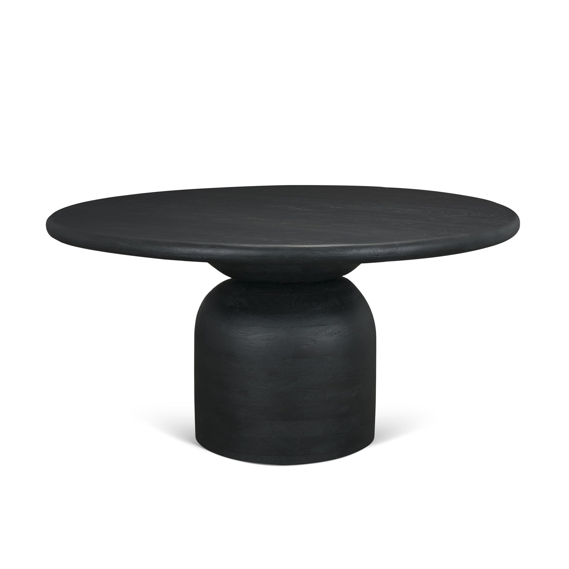 Atlas Wood Stacked Pedestal Base Round Dining Table