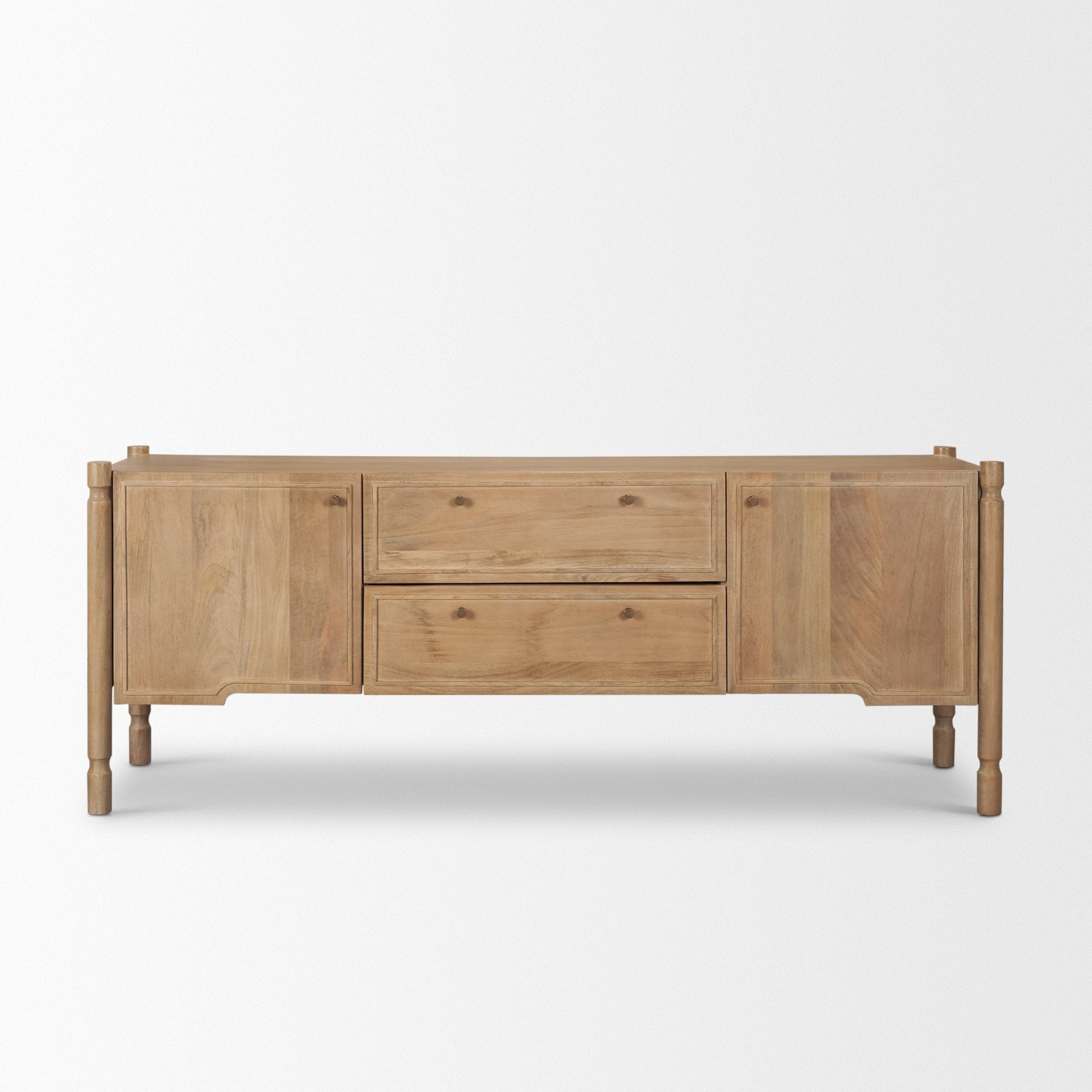 Phil Light Brown Wood 2 Door 1 Drawer with Pull Down Media Console