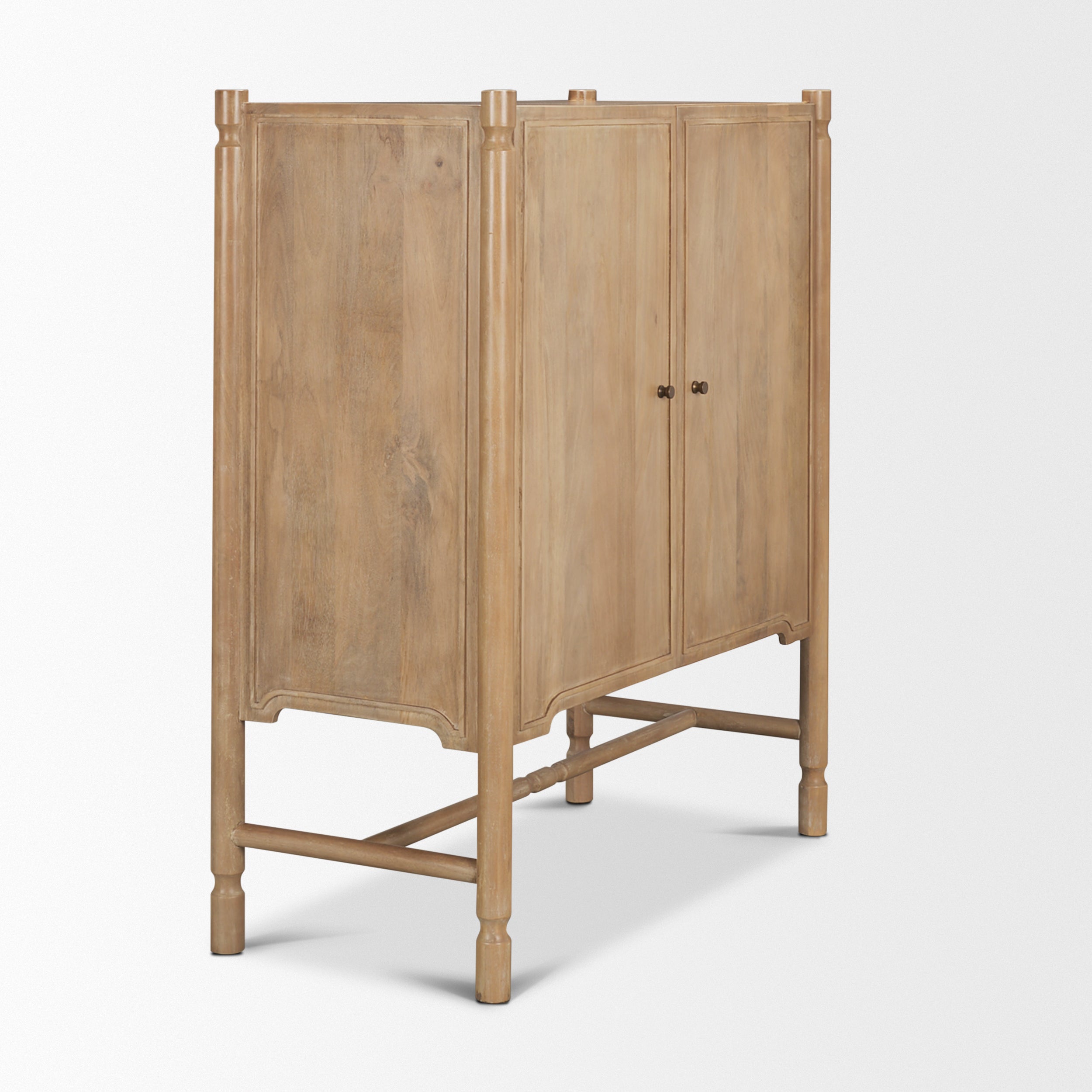 Phil Light Brown Wood 2 Door Bar Cabinet