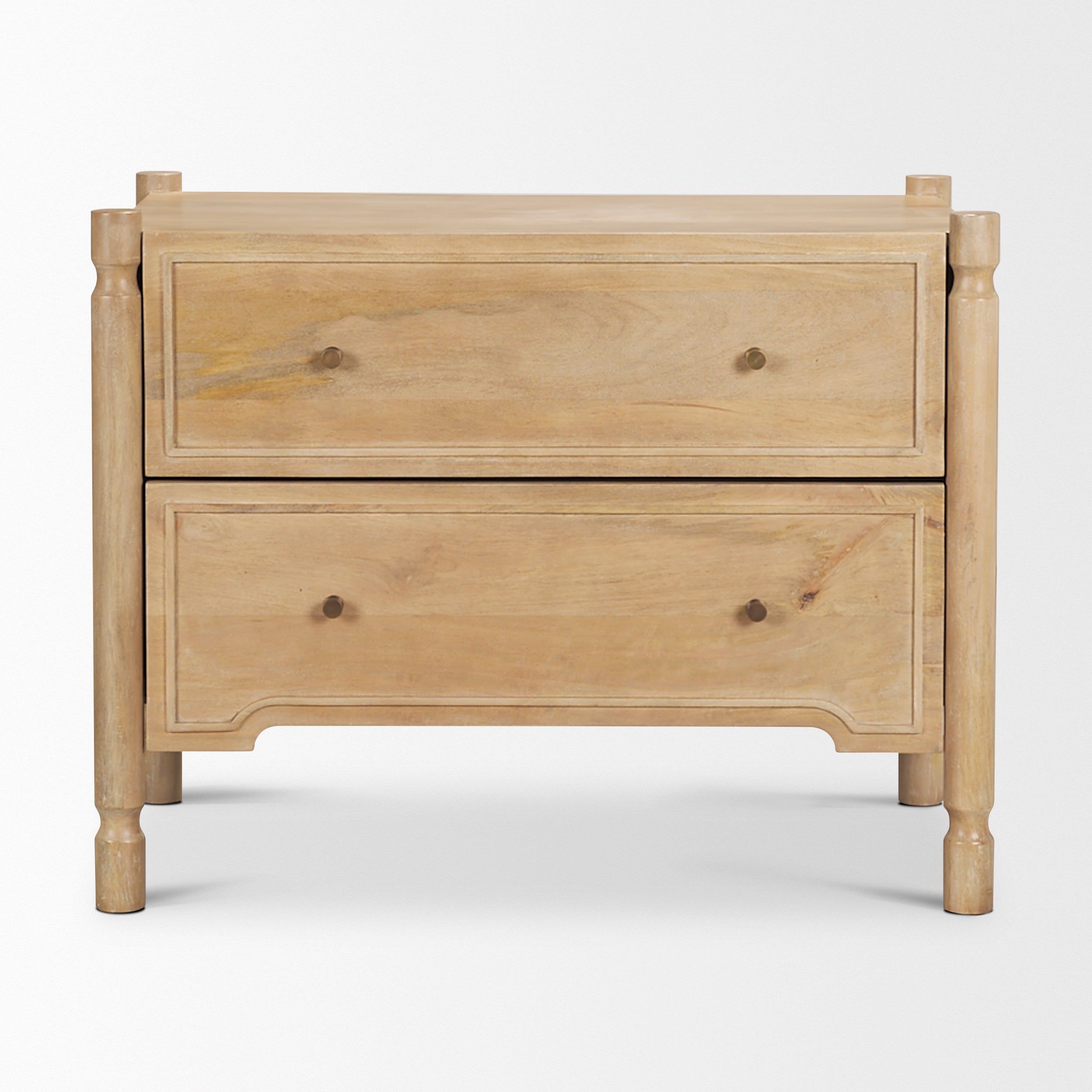 Phil Light Brown Wood 2 Drawer Accent Cabinet