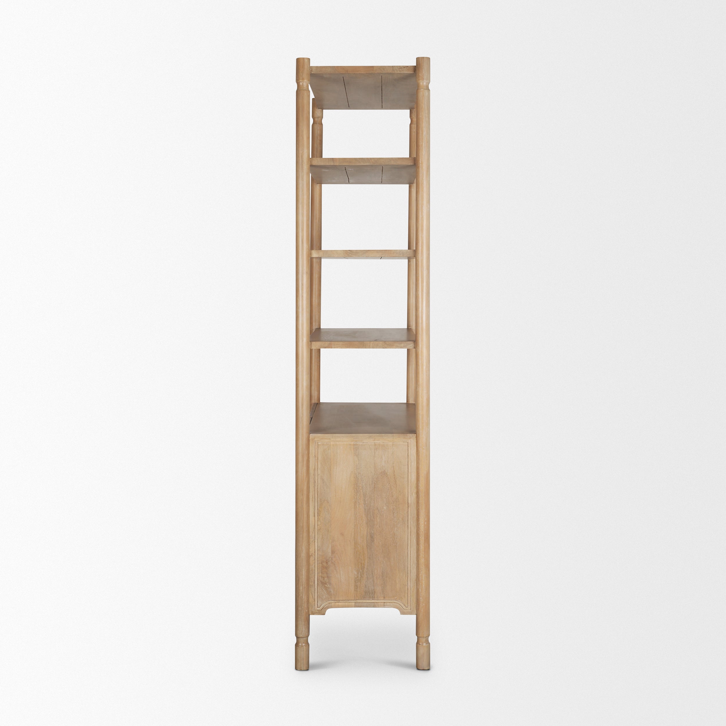 Phil Light Brown Wood 2 Door 3 Shelves Open Shelving Unit