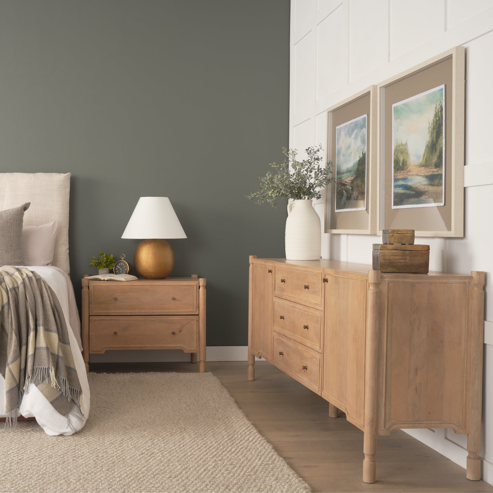 Phil Light Brown Wood 2 Door 3 Drawer Closed Sideboard