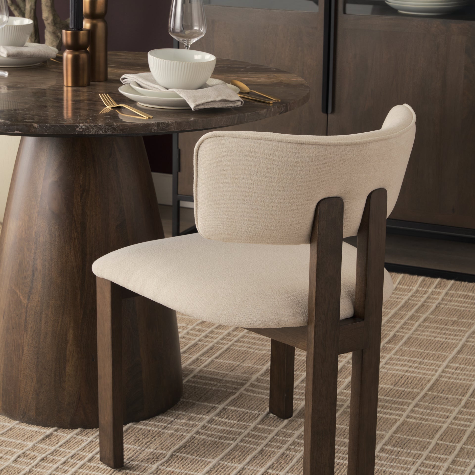 Soho Curved Open Back Tripod Frame Dining Chair