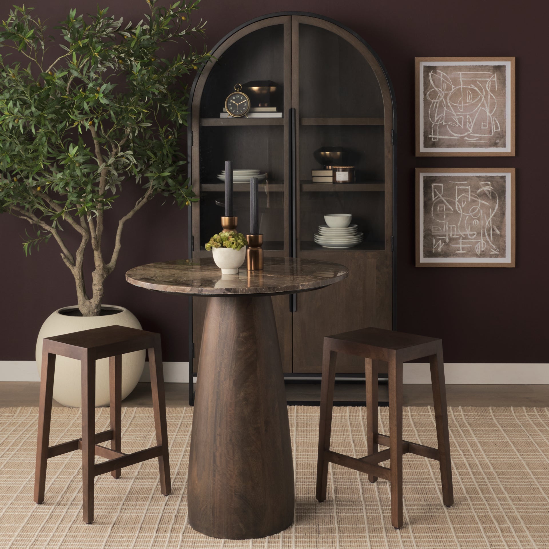 Allyson 32" Marble Top Bistro Table