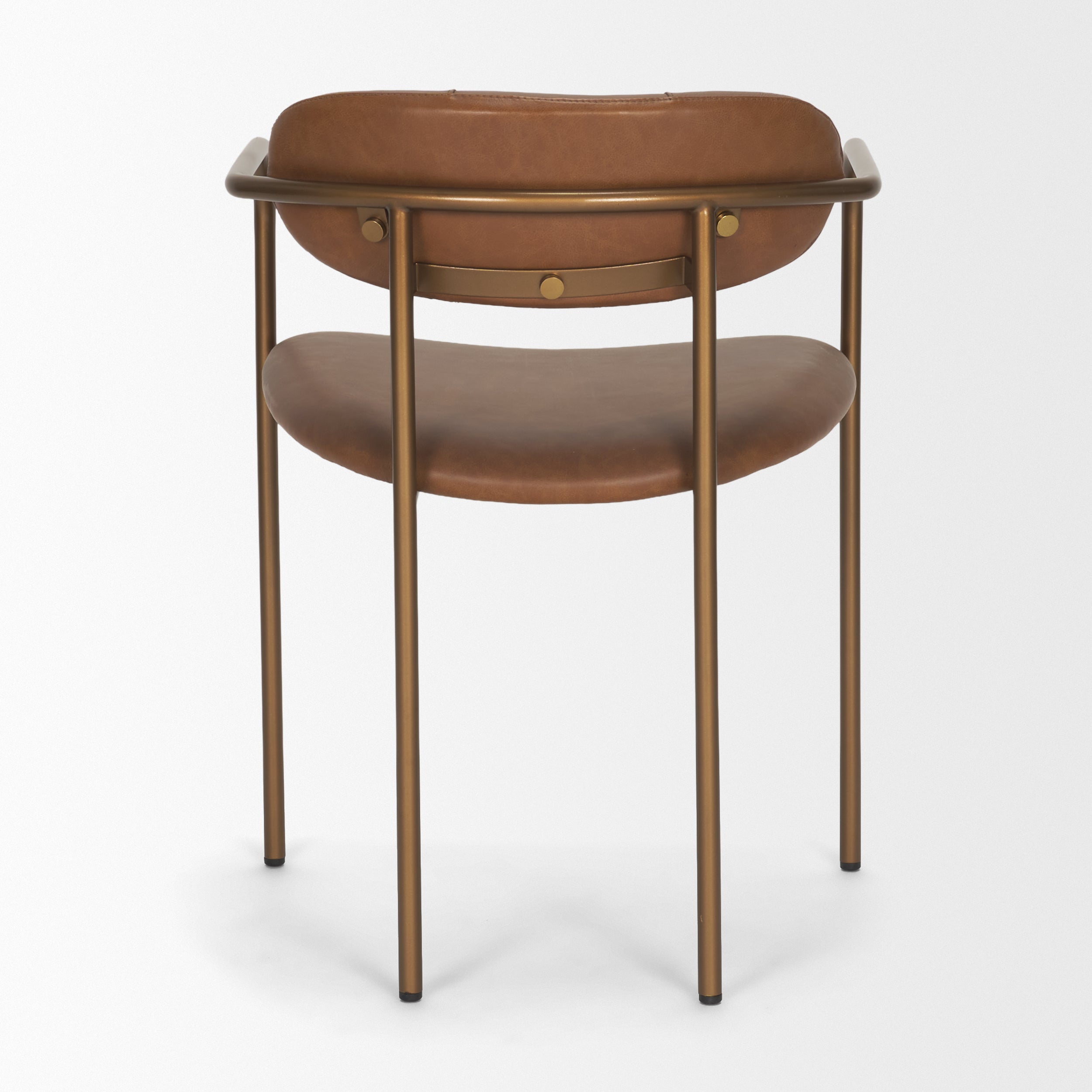 Parker Leather Seat Gold Metal Frame Dining Chair