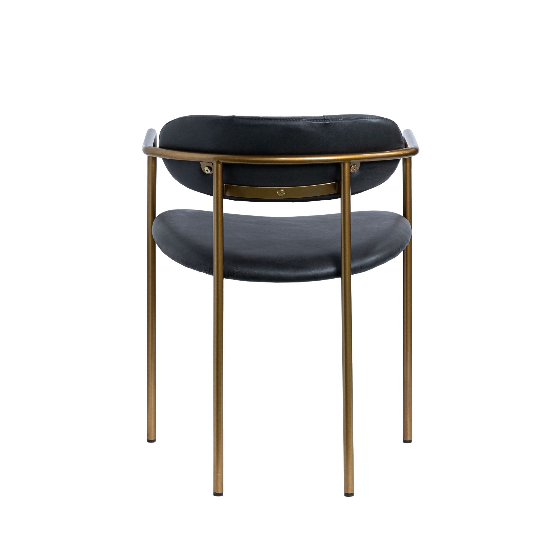 Parker Brown Faux Leather Seat Gold Metal Dining Chair