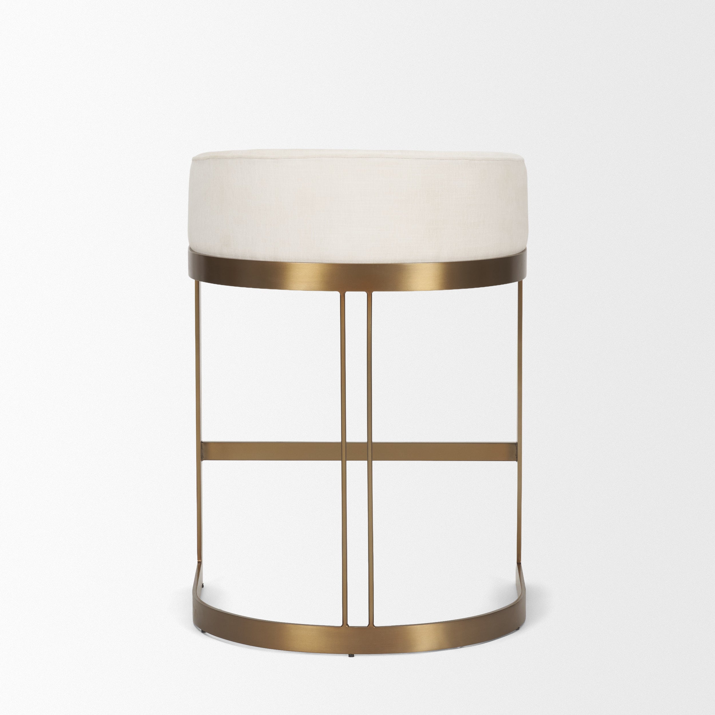 Hollyfield II Cream Fabric Seat with Gold Metal Base Counter Stool