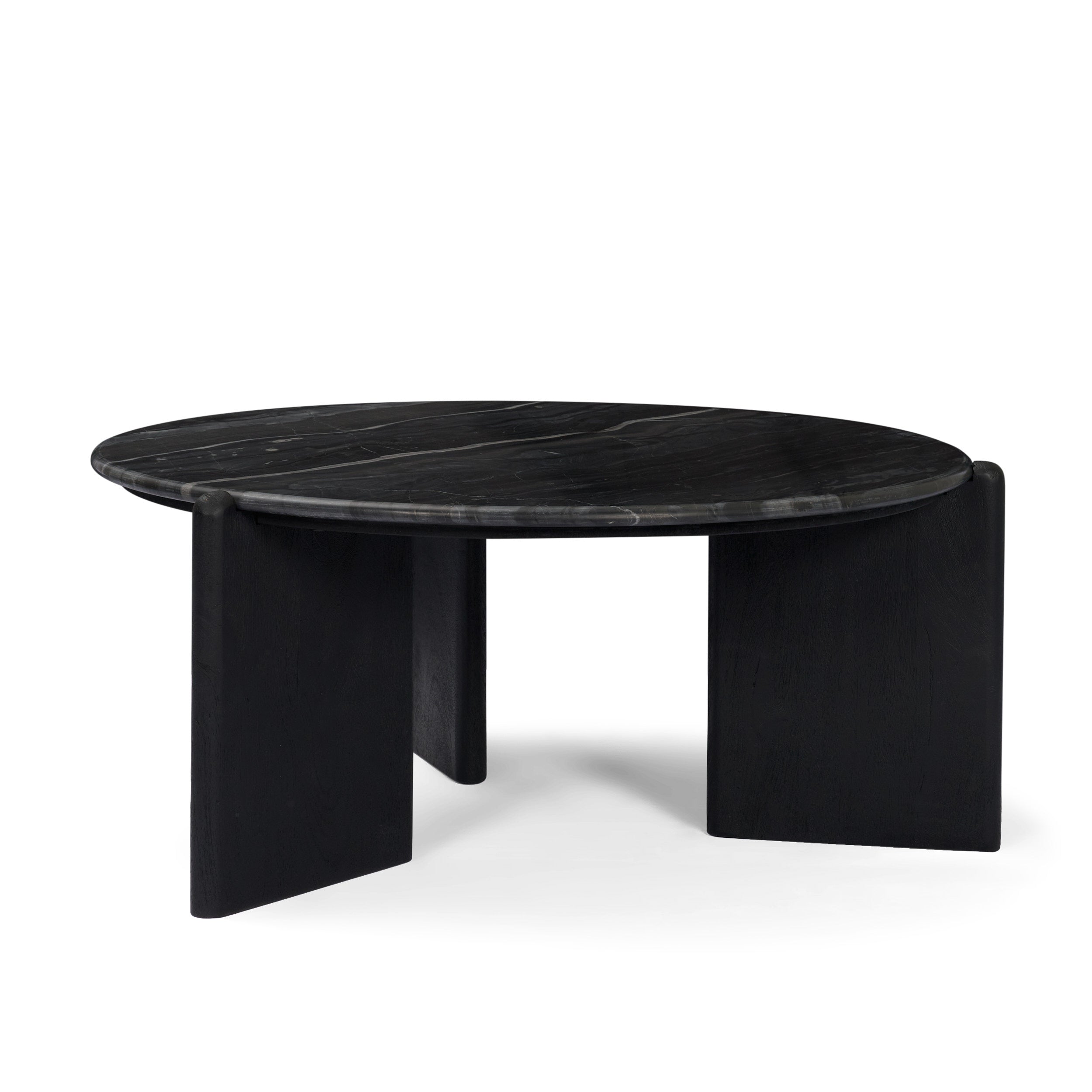 Rumer Black Wood with Black Marble Coffee Table
