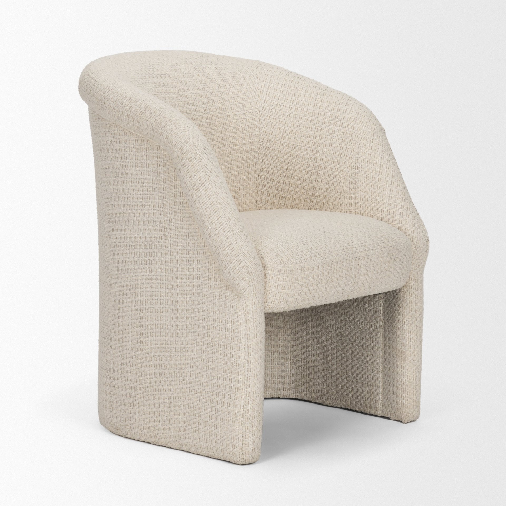 Curtis Barrelback Half-Moon Base Dining Armchair