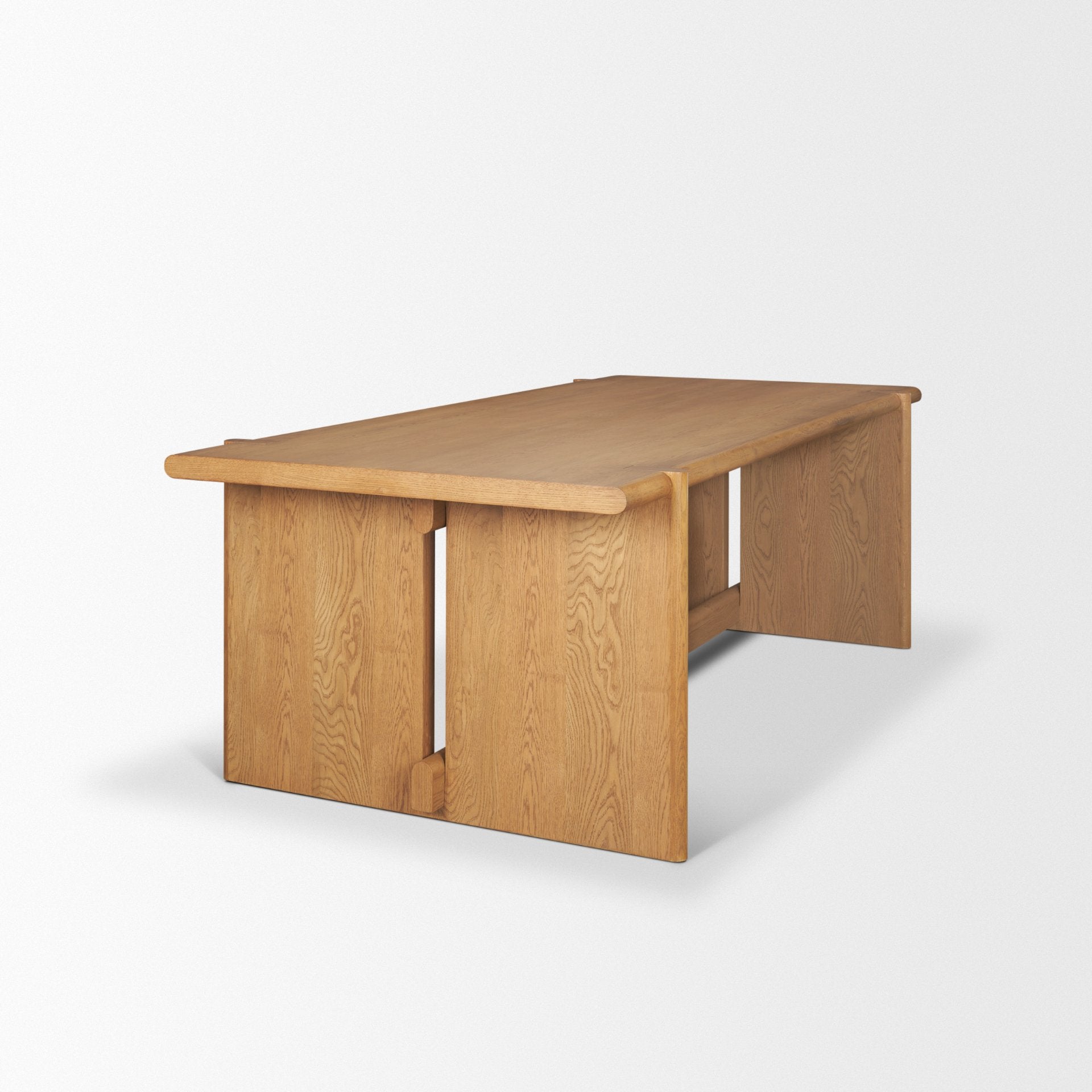 Rowan 94" Light Brown Oak Wood Rectangular Dining Table