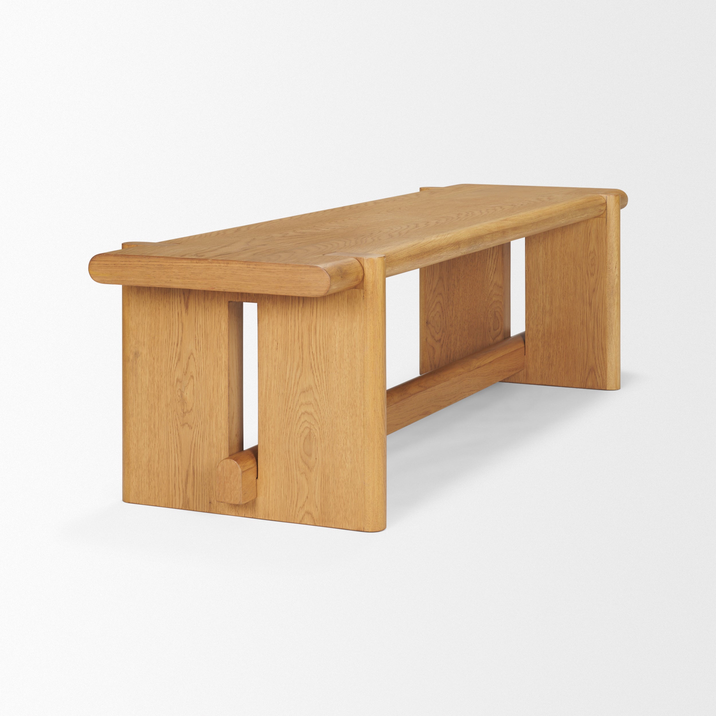 Rowan Light Brown Oak Wood Bench