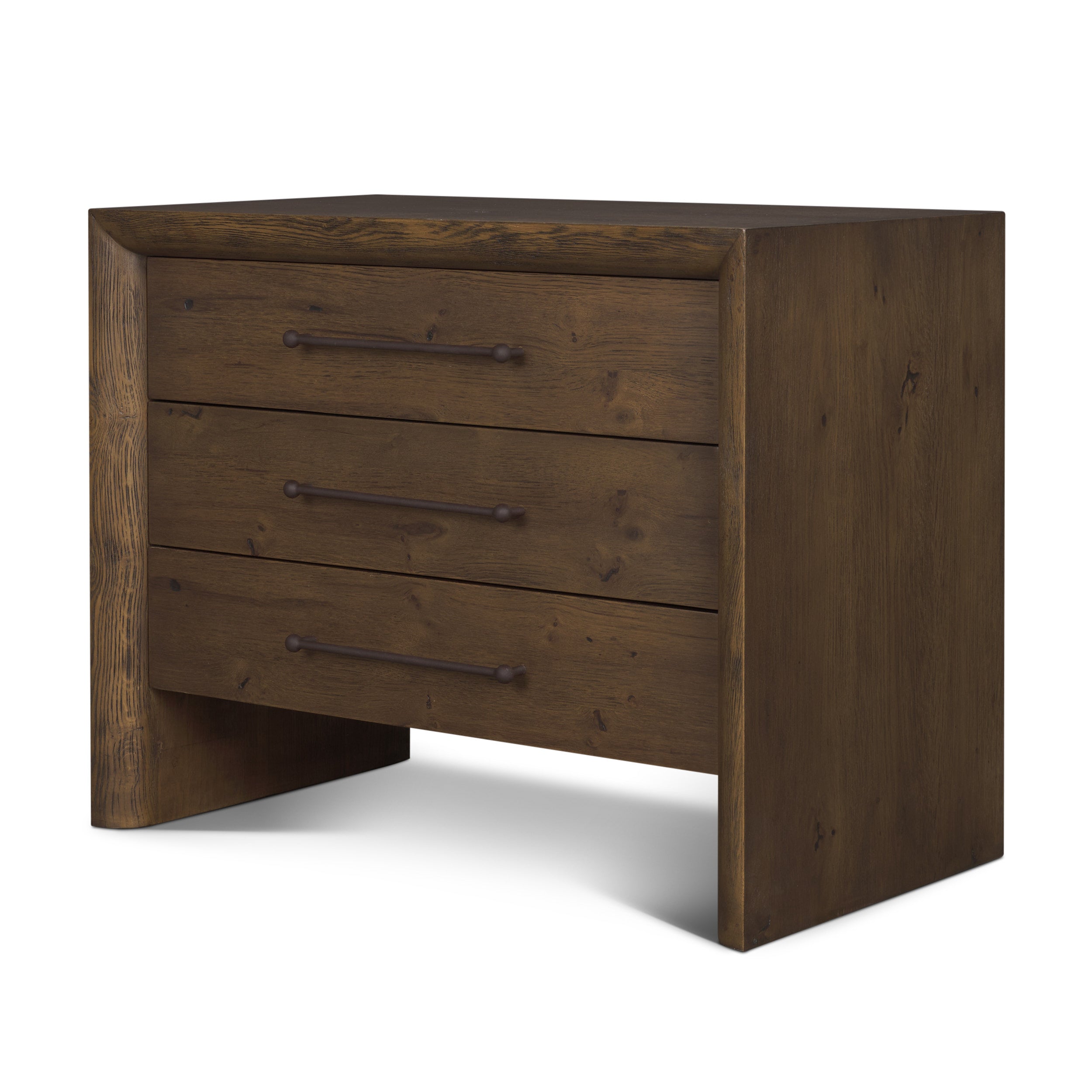Belford 3-Drawer Oak Wood Closed Nightstand