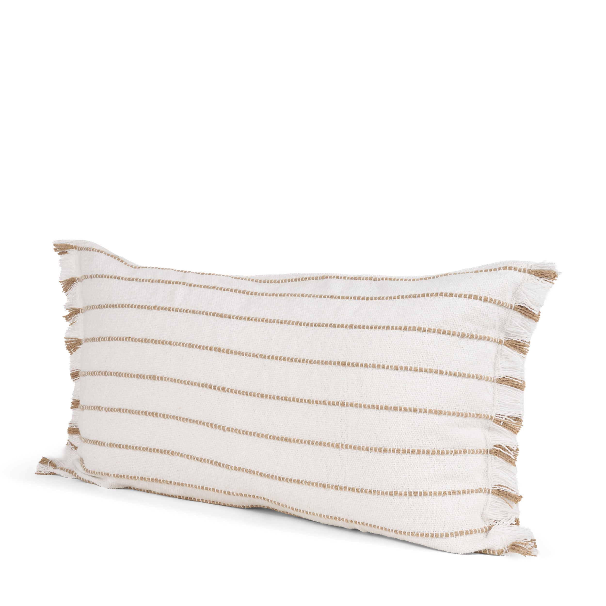 Willow Cream with Camel Stripes Decorative Pillow Cover
