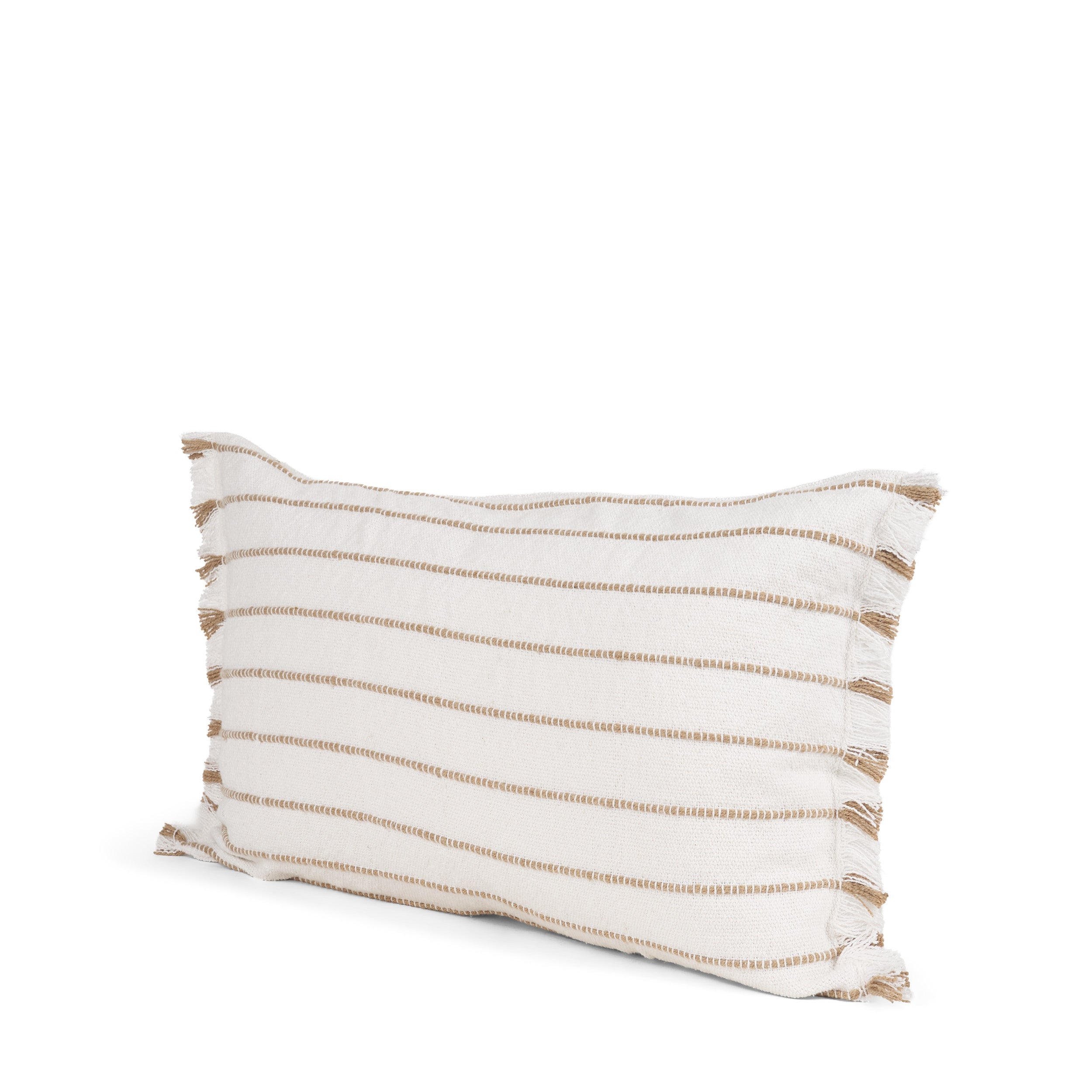 Willow Cream with Camel Stripes Decorative Pillow Cover