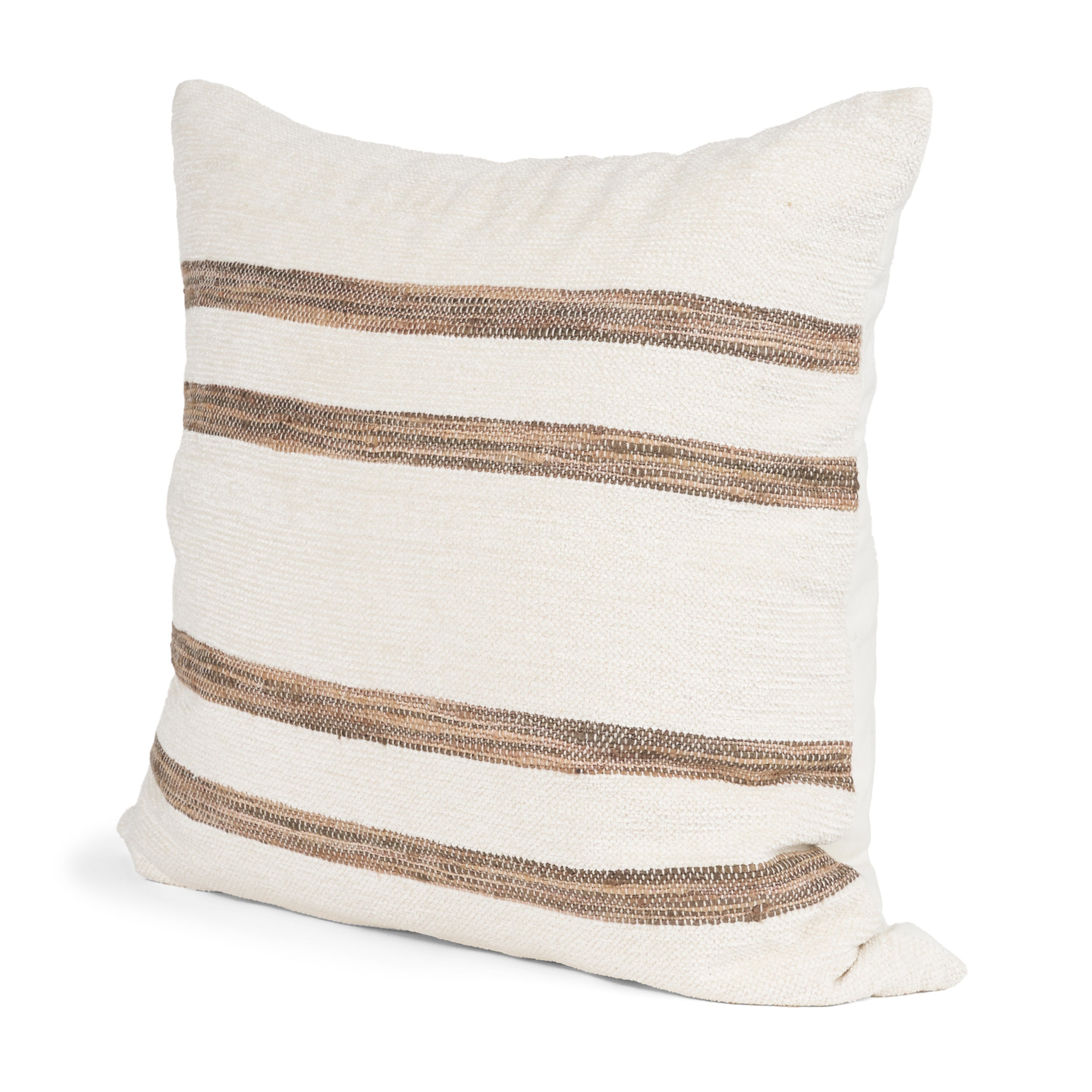 Maryn Cream with Brown Stripes Decorative Pillow Cover