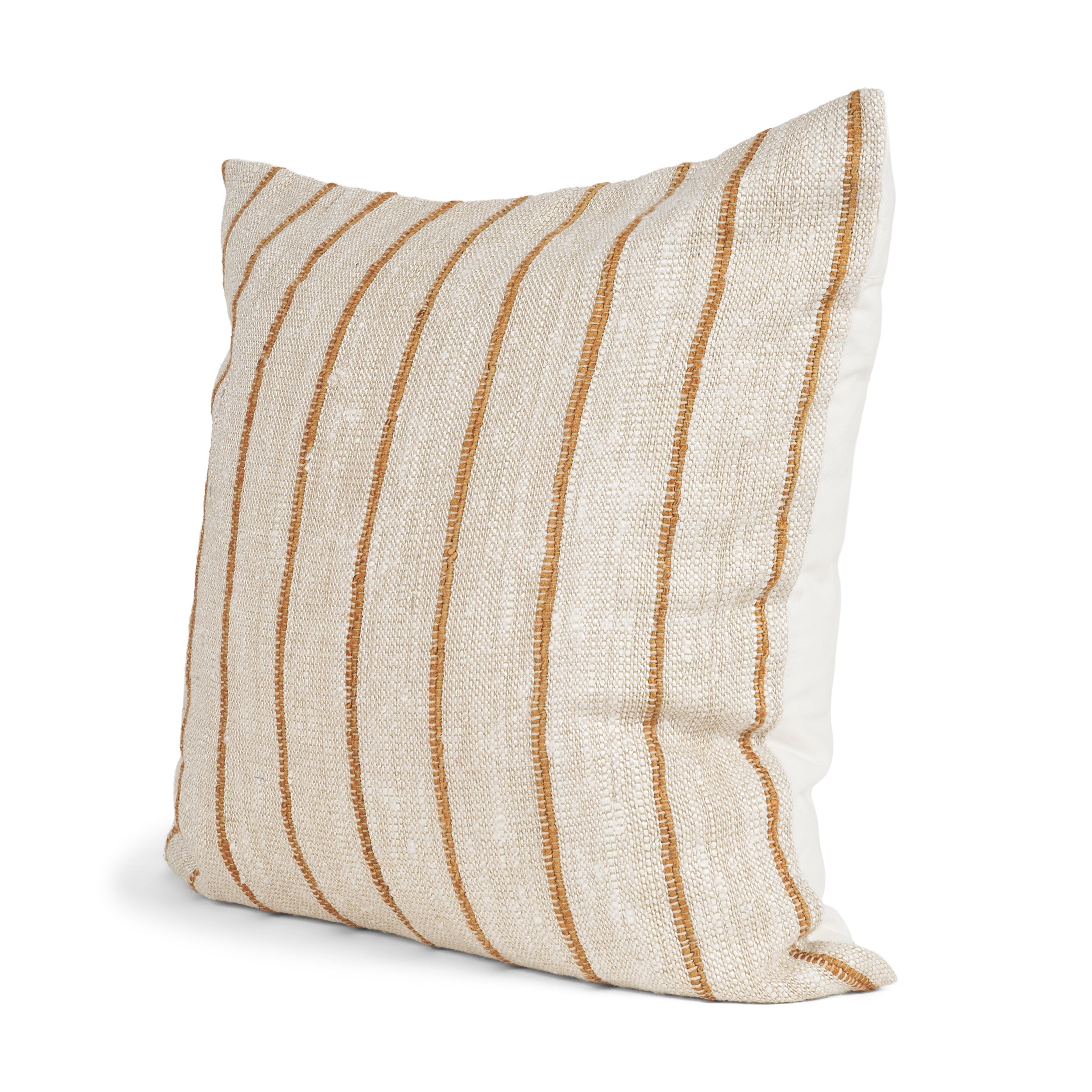 Merrick Natural Beige with Orange Stripes Decorative Pillow