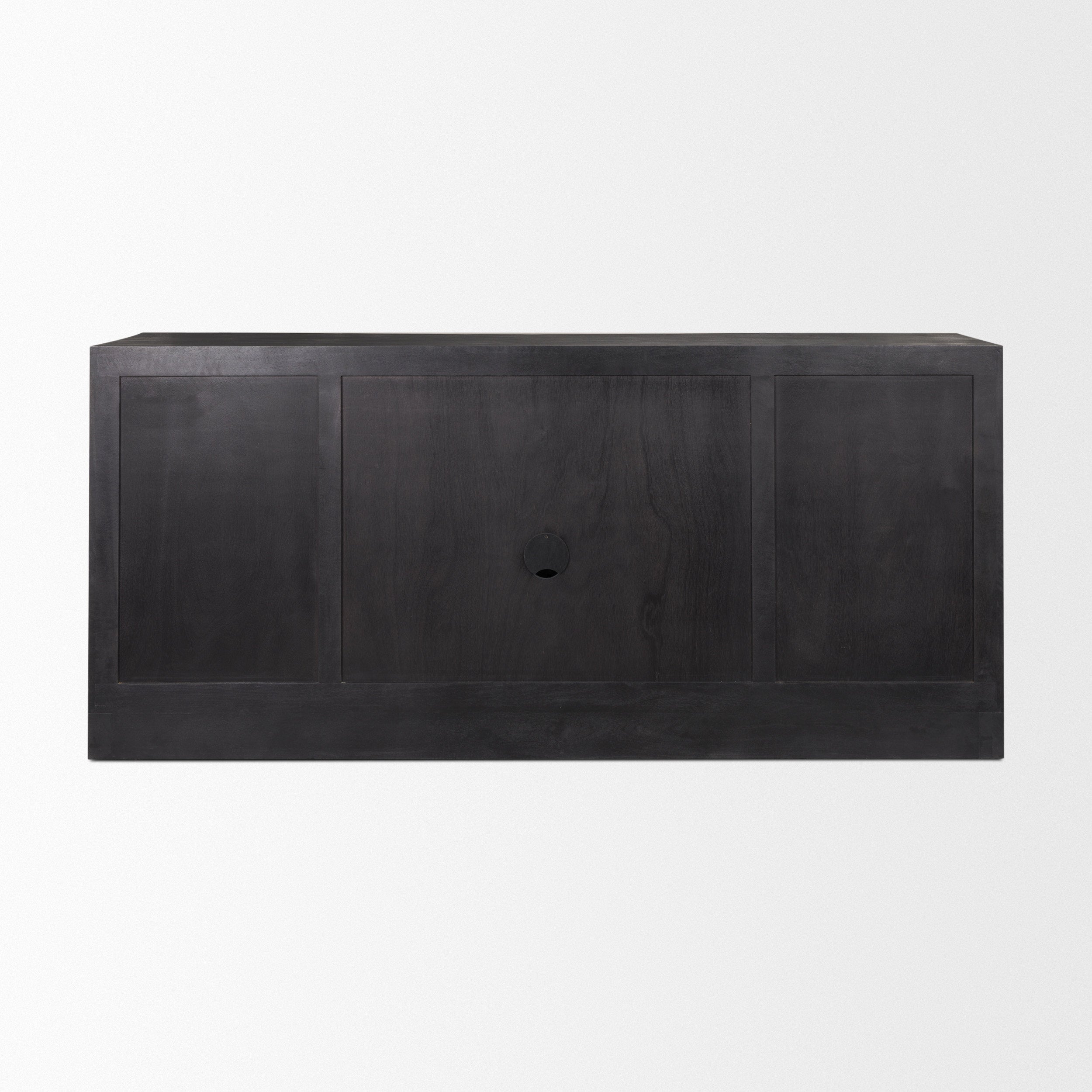 Suri Wood with Glass 4-Door Closed Sideboard