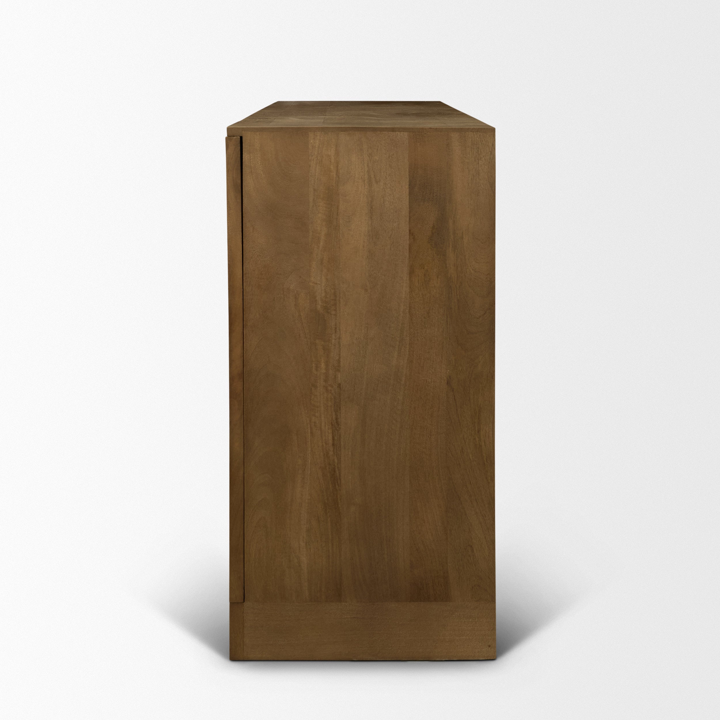 Suri Wood with Glass 4-Door Closed Sideboard