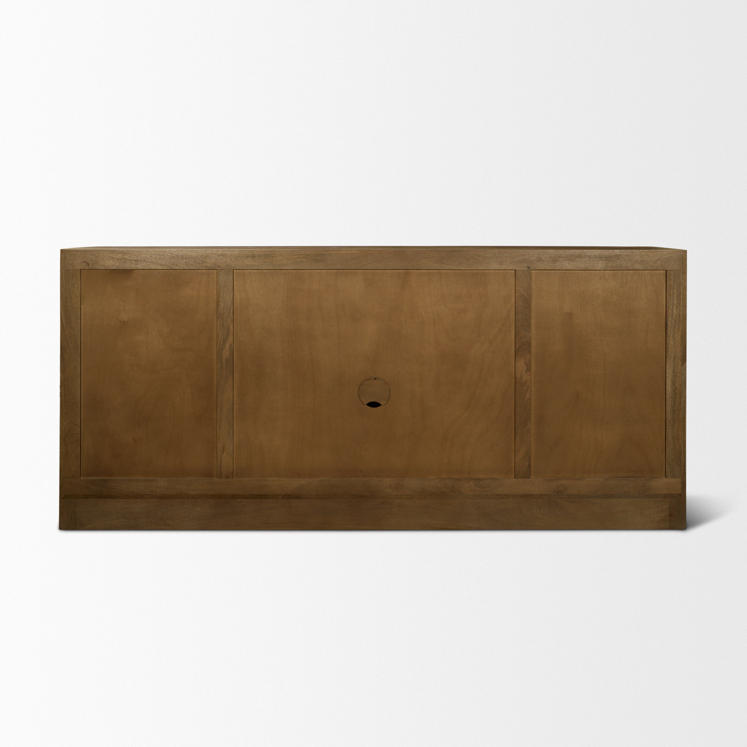Suri Wood with Glass 4-Door Closed Sideboard