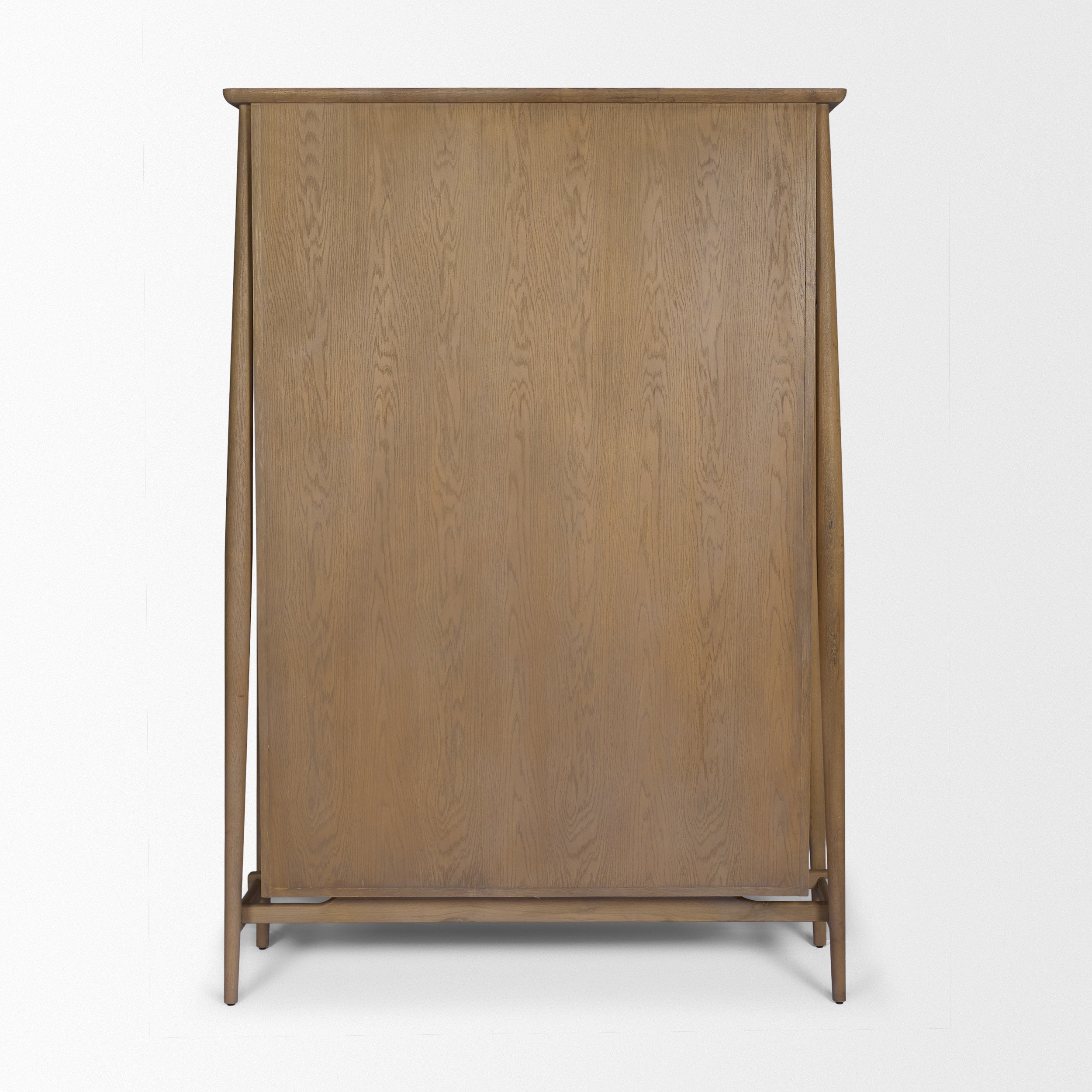 Hollis Gray-Brown Wood Curio Cabinet