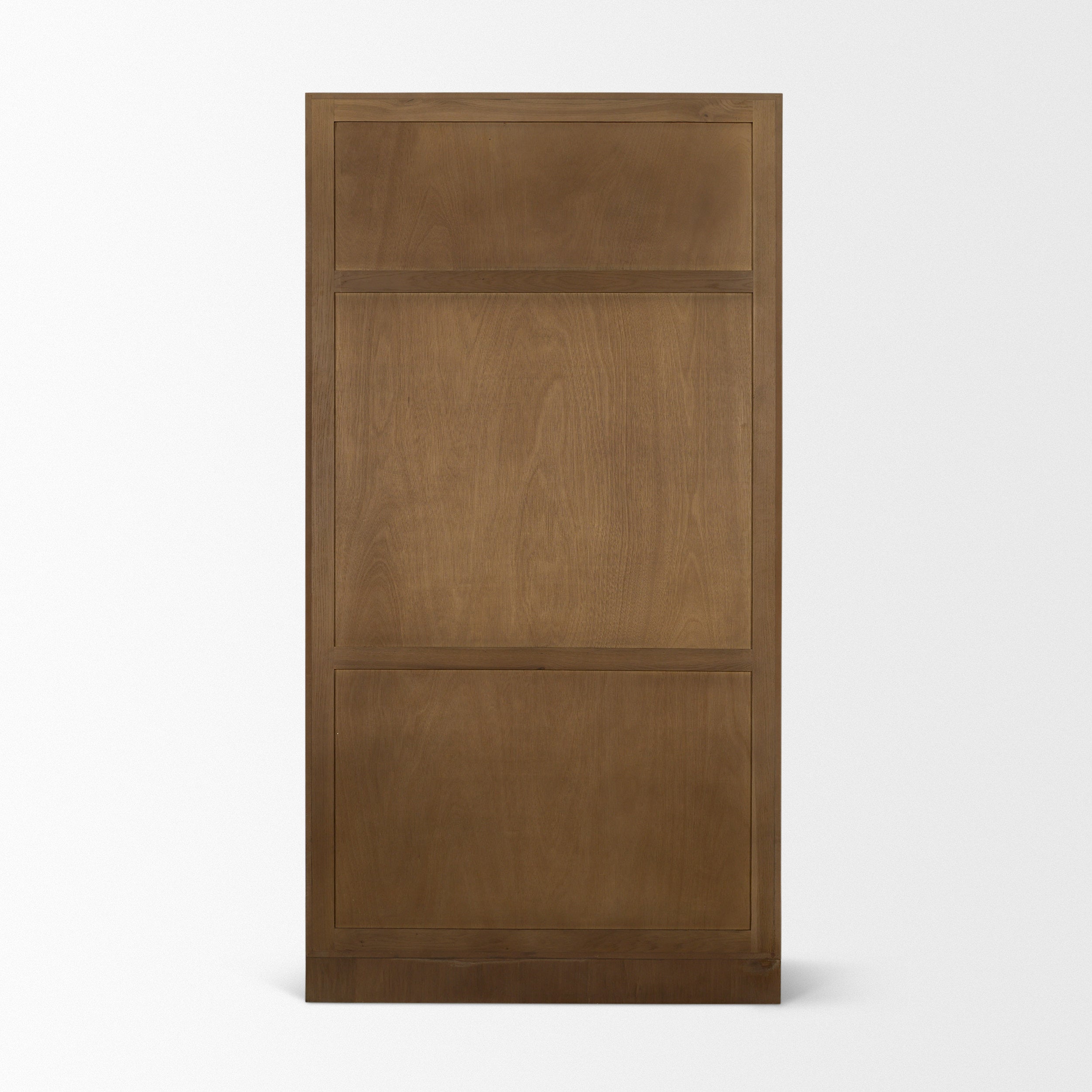 Henry Light Brown Oak Wood with Glass Doors Curio Cabinet