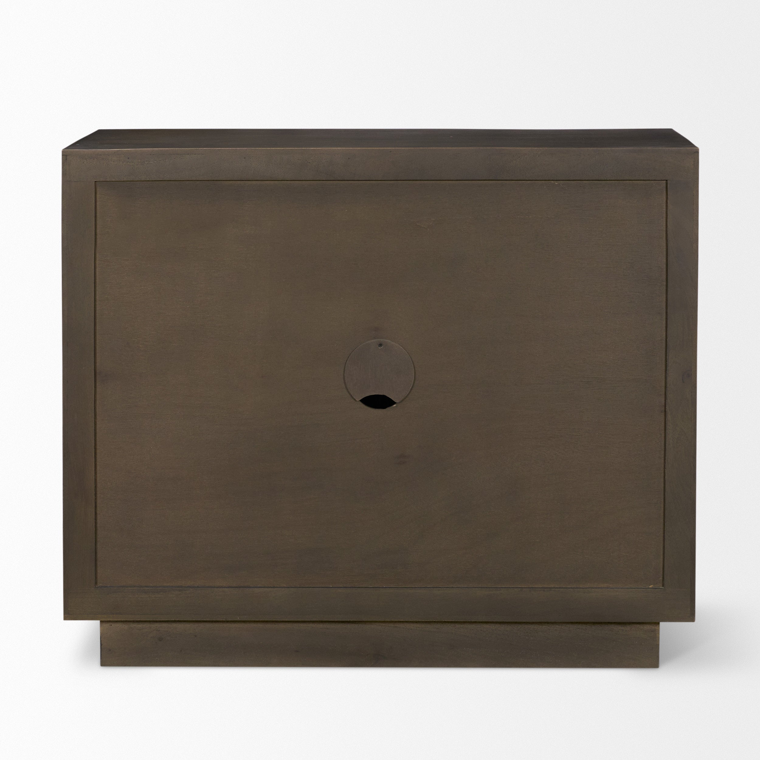 Cinder Distressed Dark Brown Wood Reeded 2-Door Closed Accent Cabinet