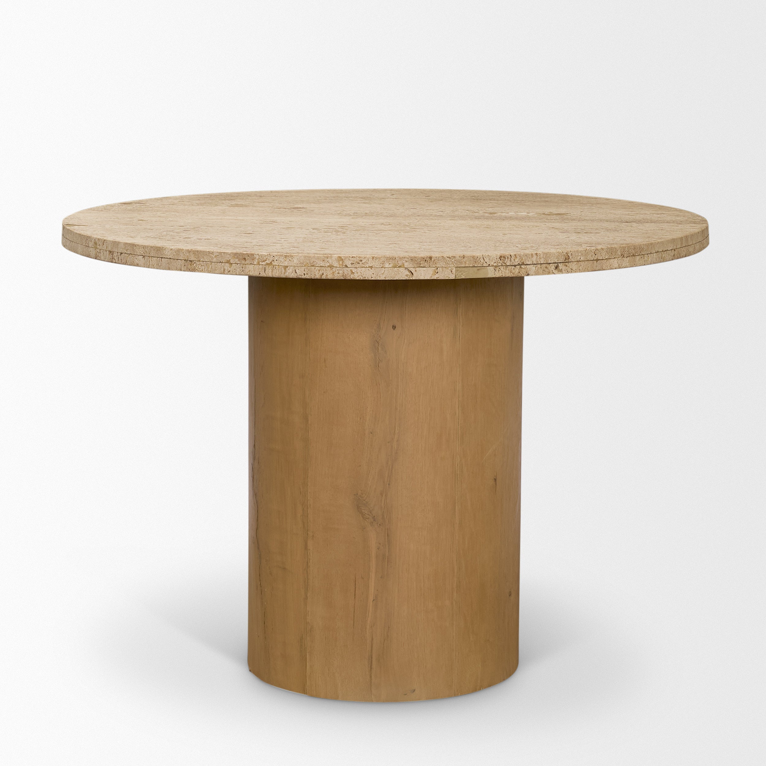 Siena 42" Round Travertine Pedestal Dining Table