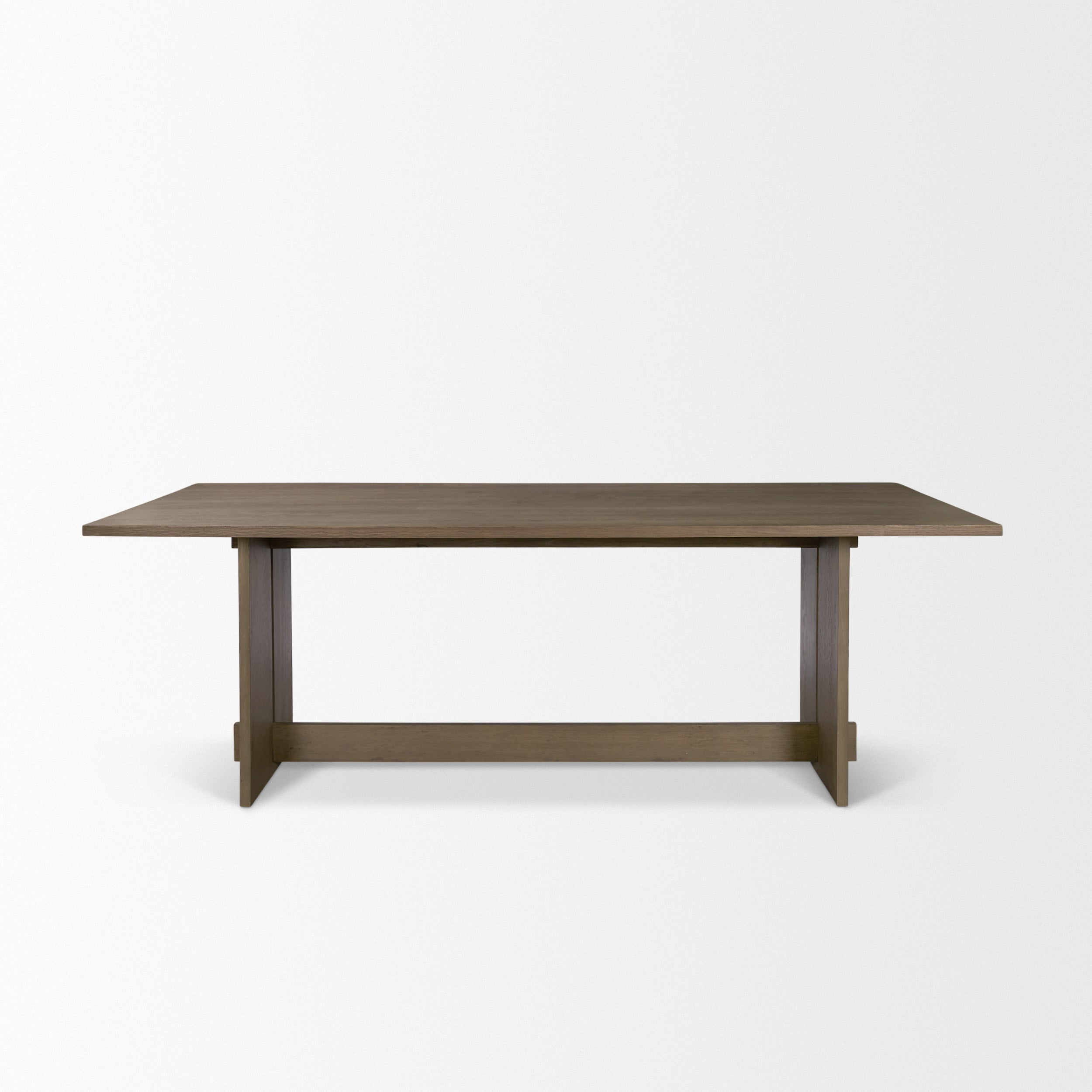 Aida 84" Rectangular Medium Brown Oak Wood Dining Table