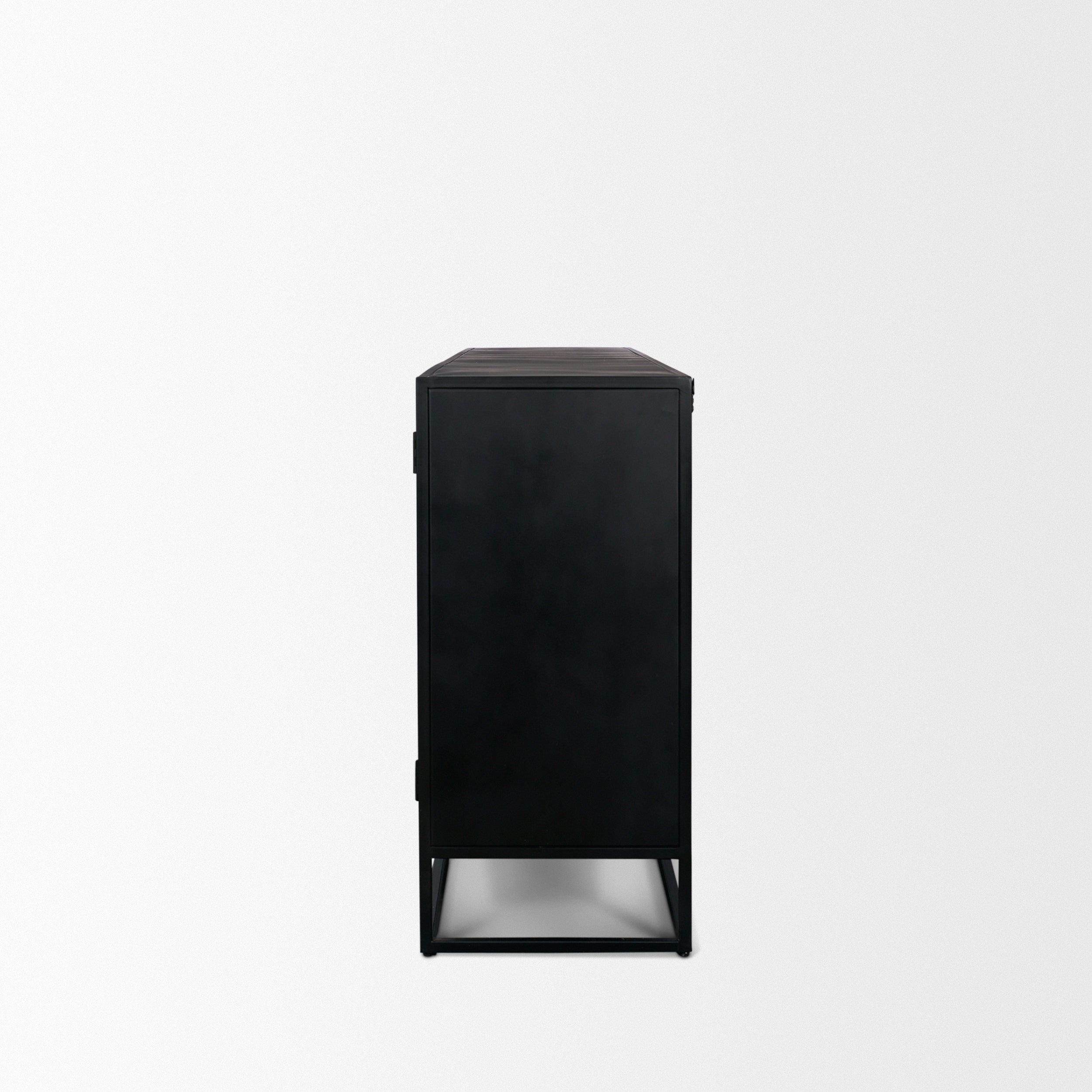 Sloan 80" Light Brown Wood with Black Metal Frame Sideboard
