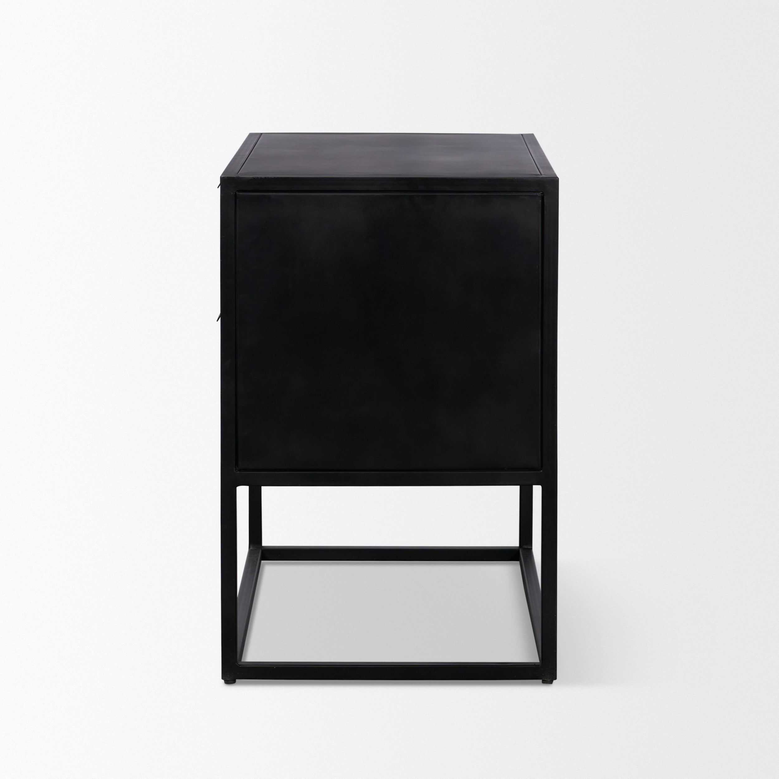 Sloan Light Brown with Black Metal Frame Side Table