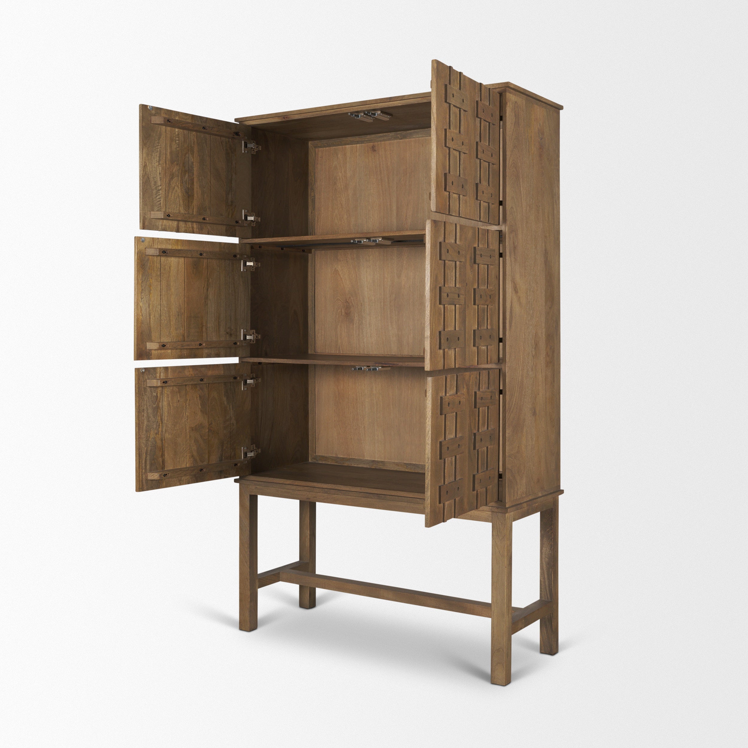 Truss Cool Brown Wood 6 Door Tall Cabinet
