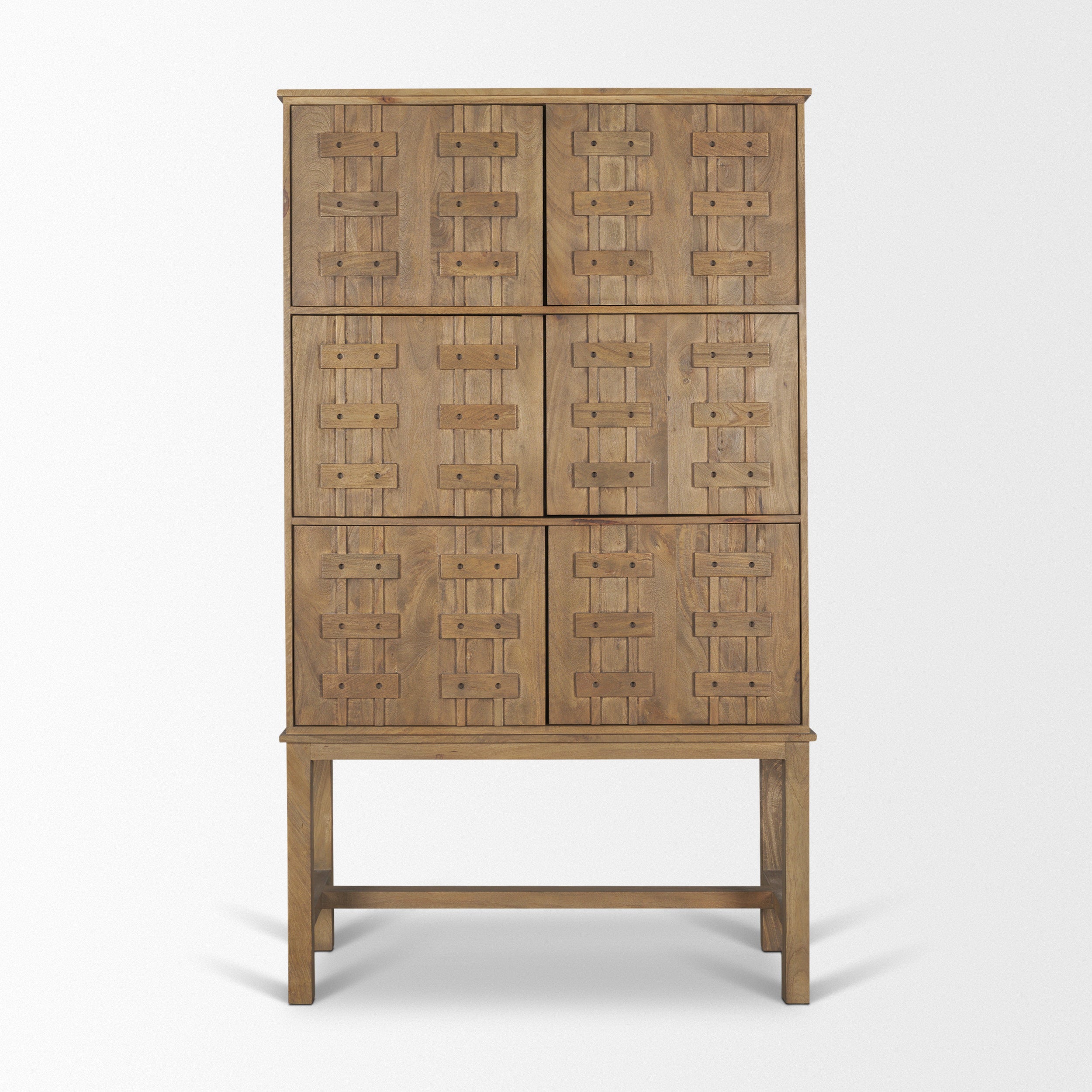 Truss Cool Brown Wood 6 Door Tall Cabinet