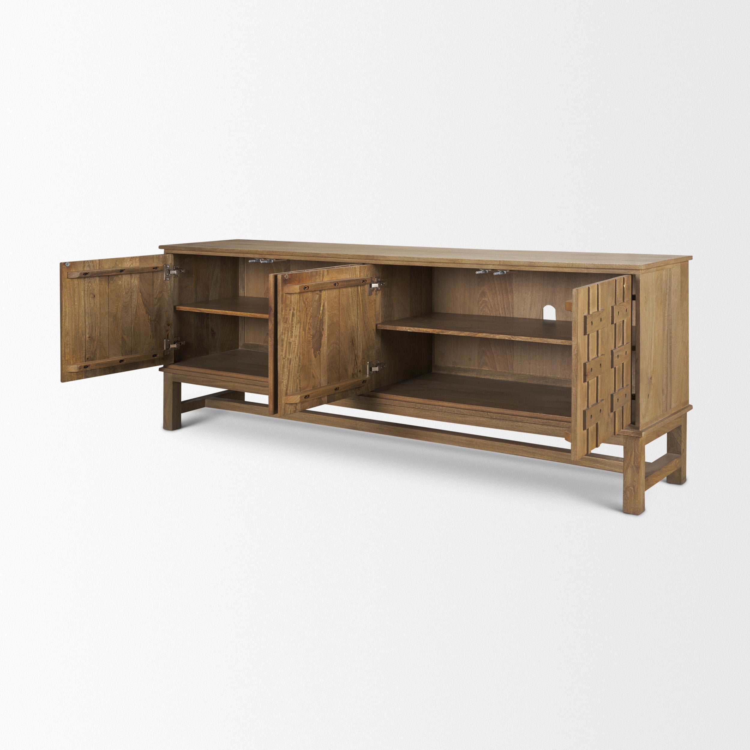 Truss Cool Brown Wood 4 Door Closed Sideboard