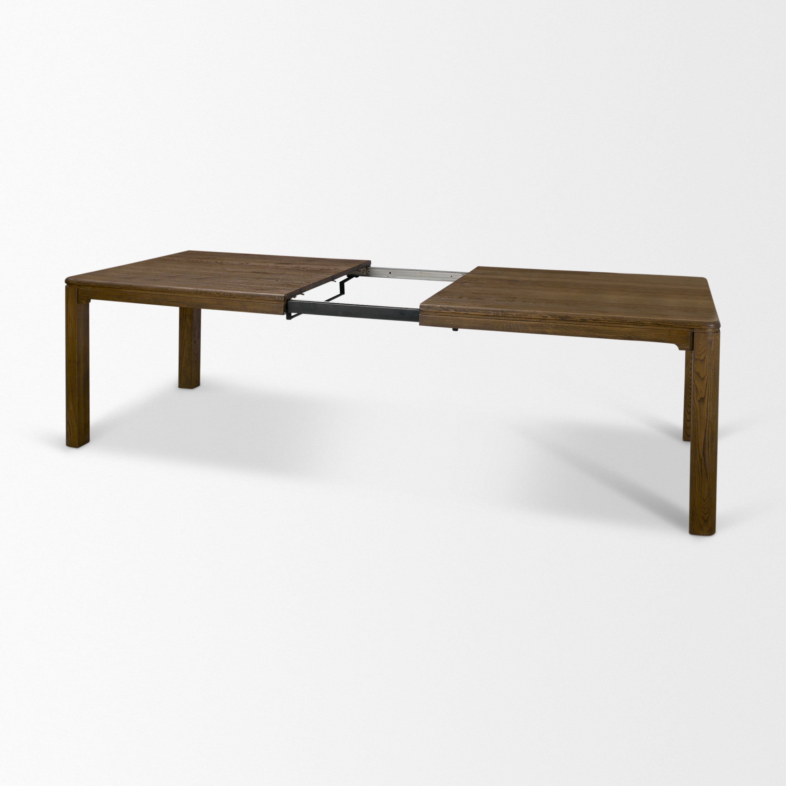 Kendrix 84" Dark Brown Oak Wood Extendable Rectangular Dining Table