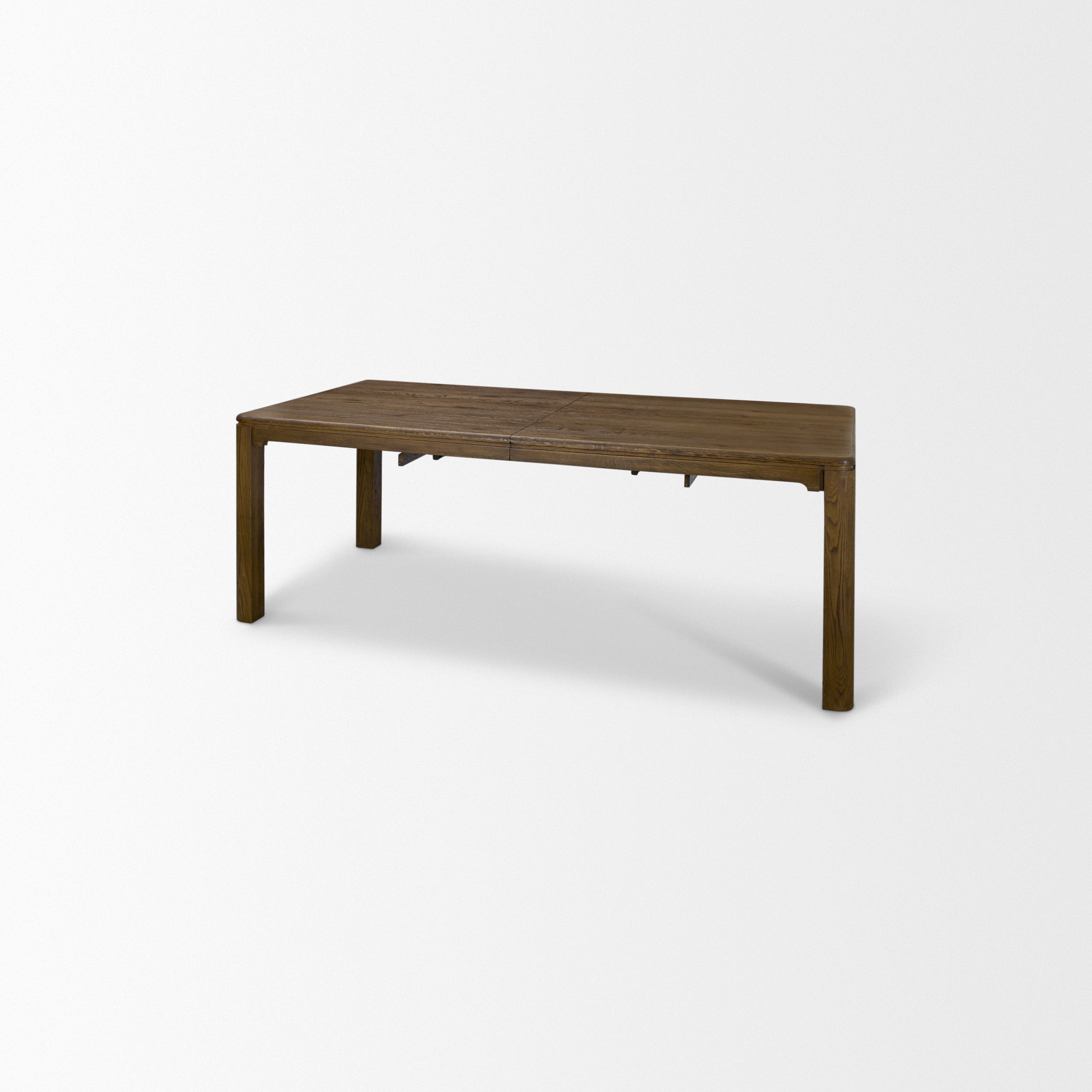Kendrix 84" Dark Brown Oak Wood Extendable Rectangular Dining Table