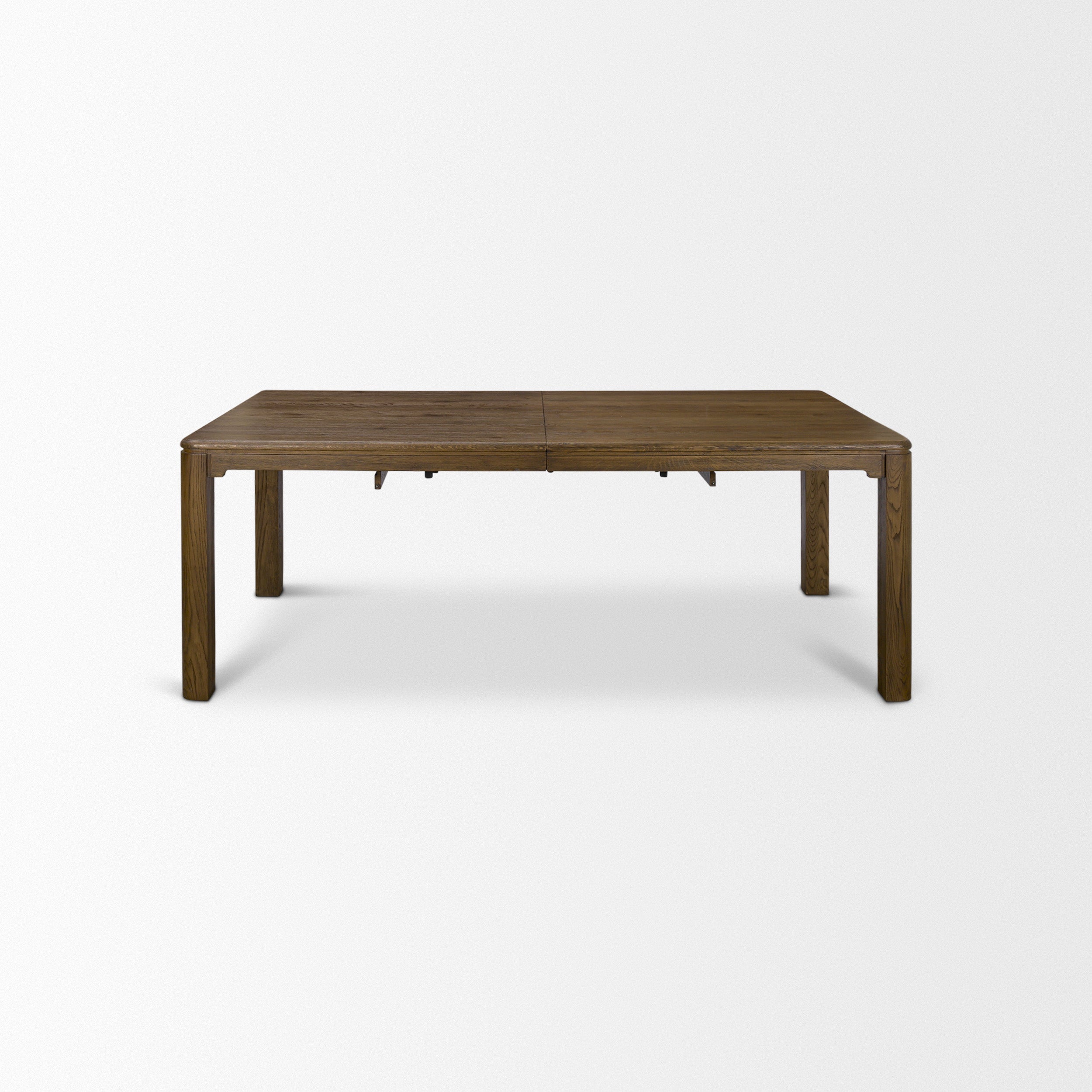 Kendrix 84" Dark Brown Oak Wood Extendable Rectangular Dining Table