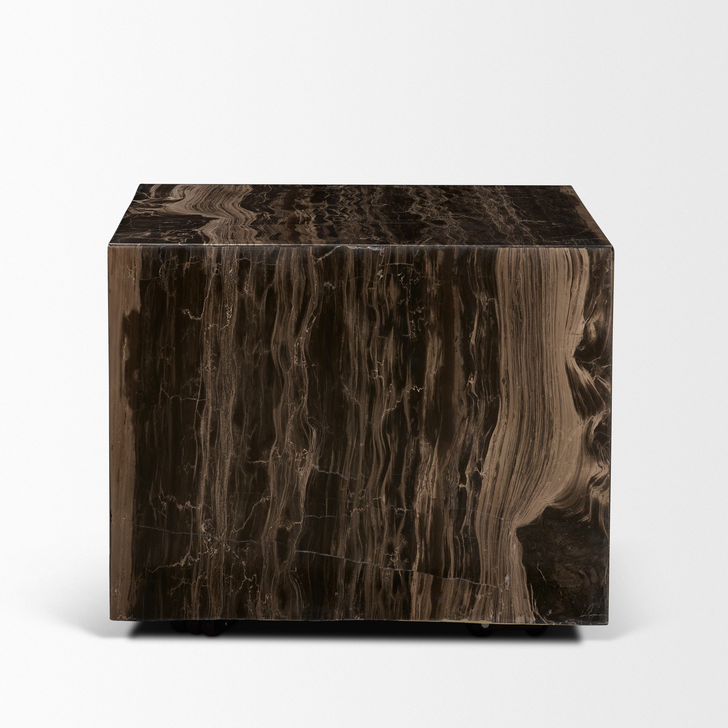 Quadra 20" Solid Cappuccino Marble Square Coffee Table