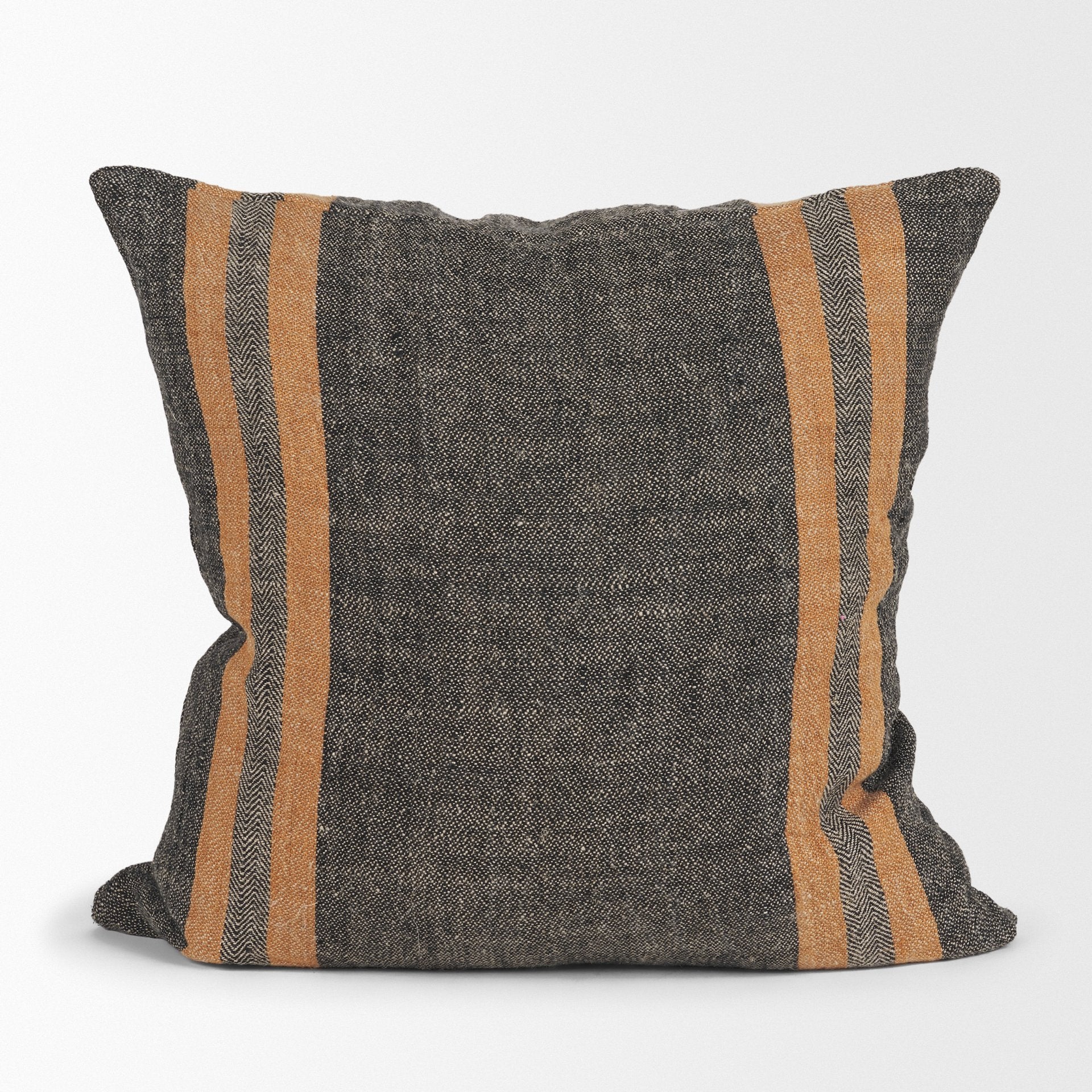 Mercer Black with Orange Stripes Decorative Pillow Cover