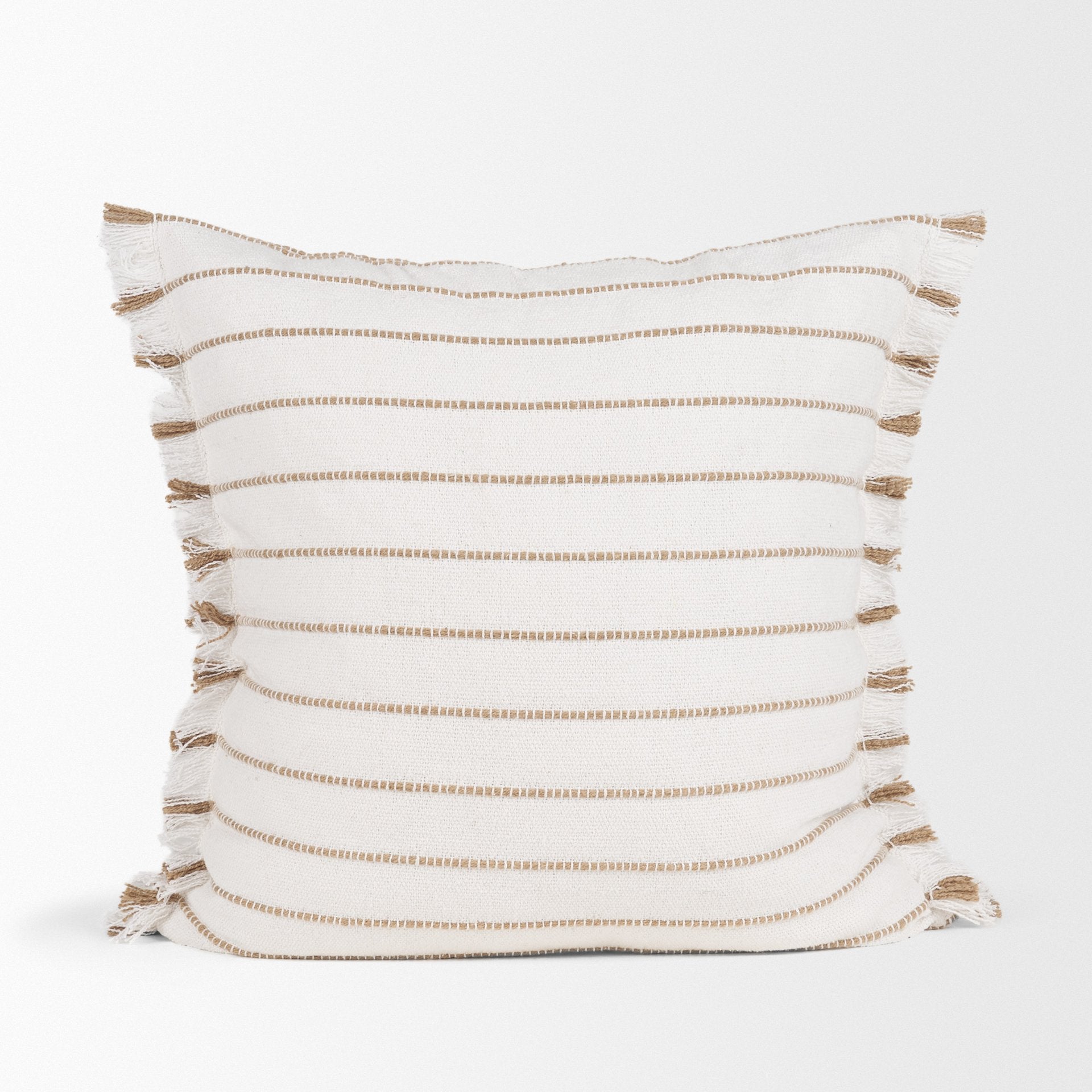 Willow Cream with Camel Stripes Decorative Pillow Cover