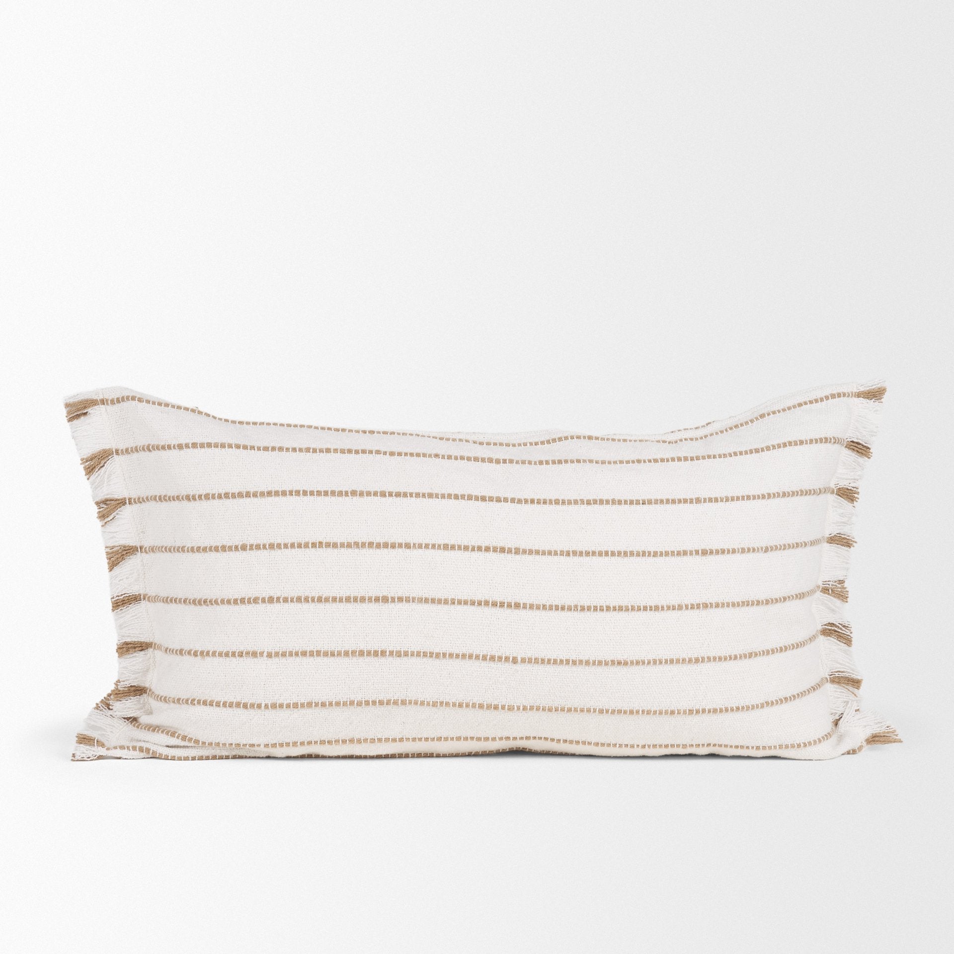 Willow Cream with Camel Stripes Decorative Pillow Cover