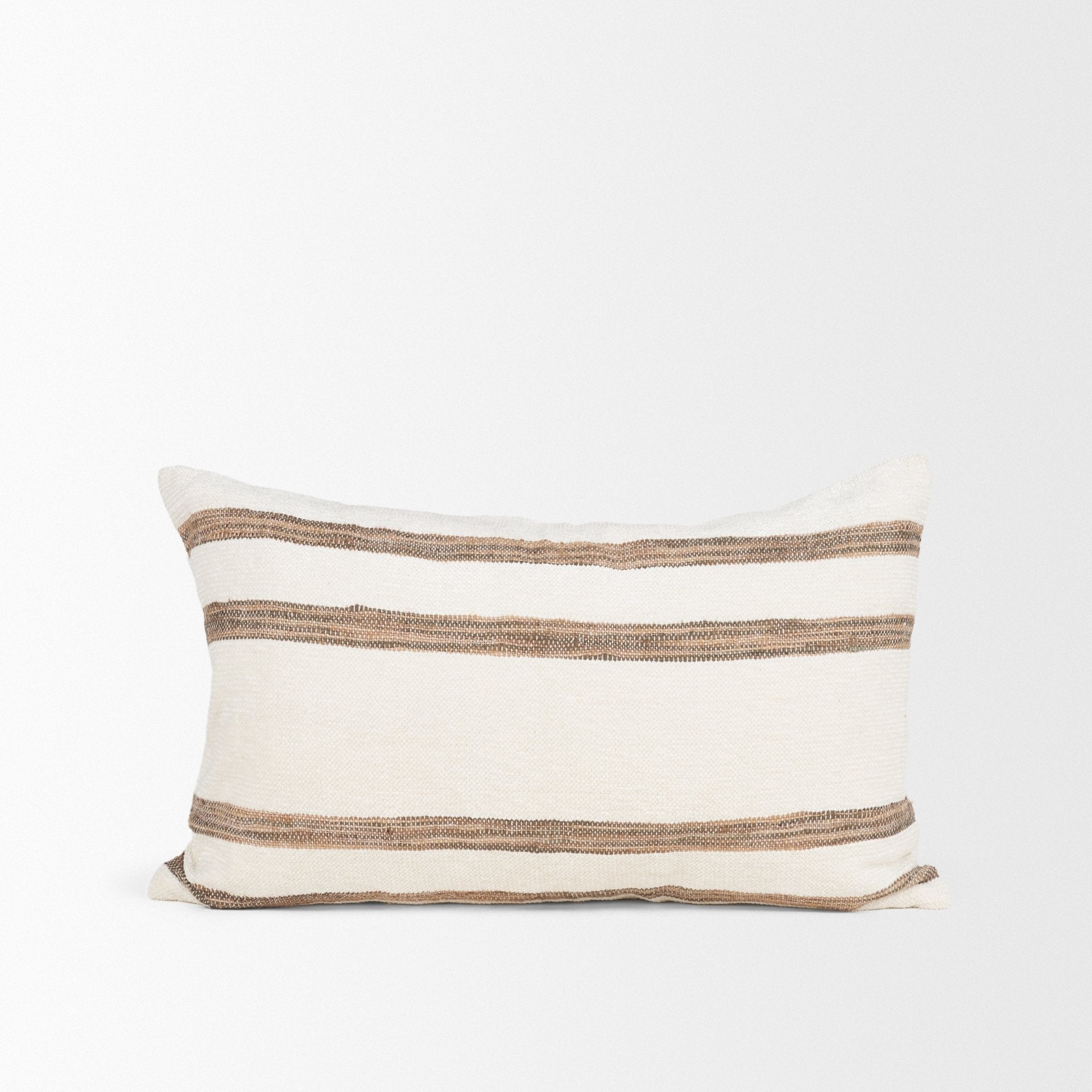Maryn Cream with Brown Stripes Decorative Pillow Cover