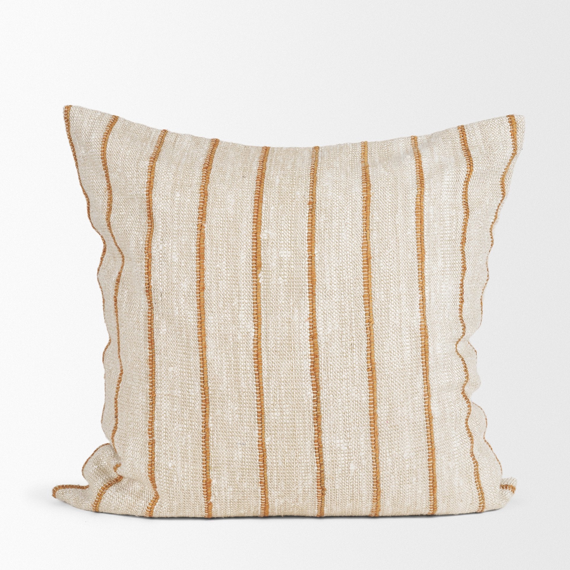 Merrick Natural Beige with Orange Stripes Decorative Pillow
