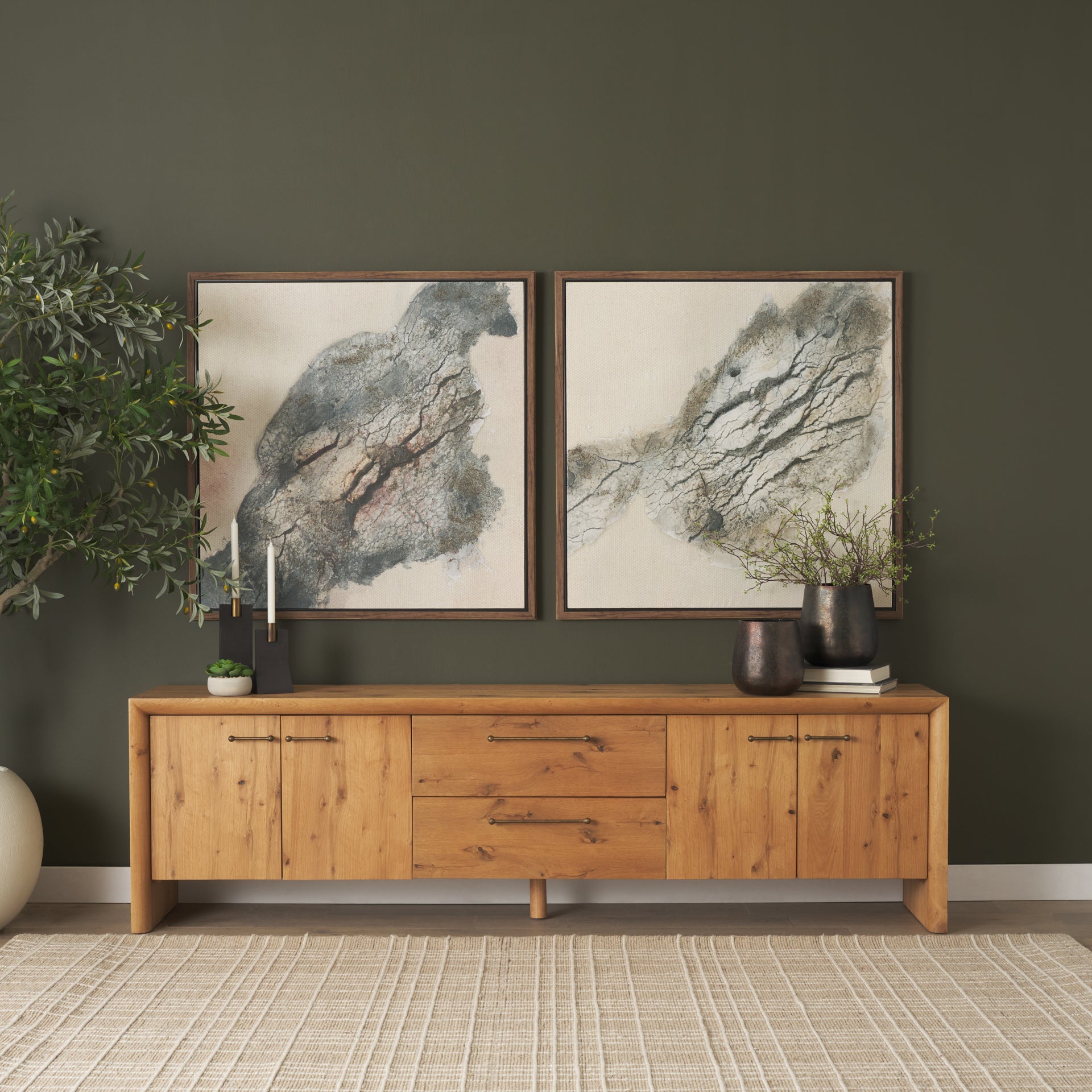 Belford 94" Oak Wood Media Console