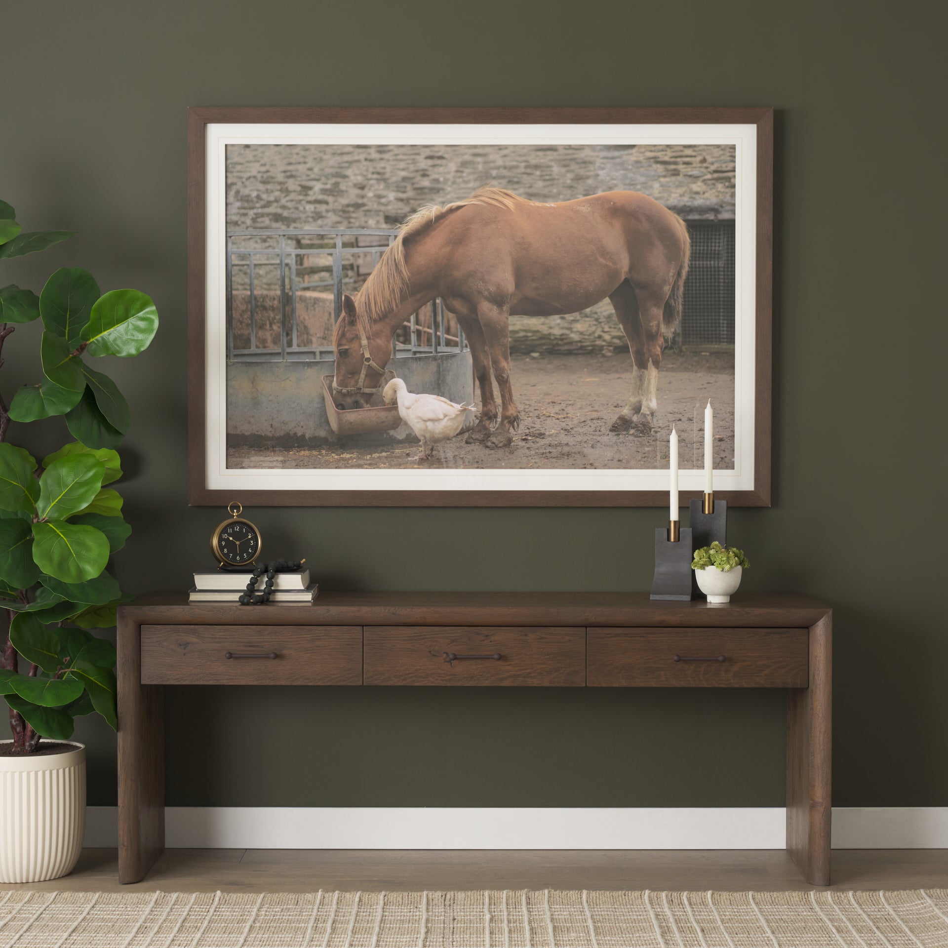 Belford 72" Oak Wood Console Table