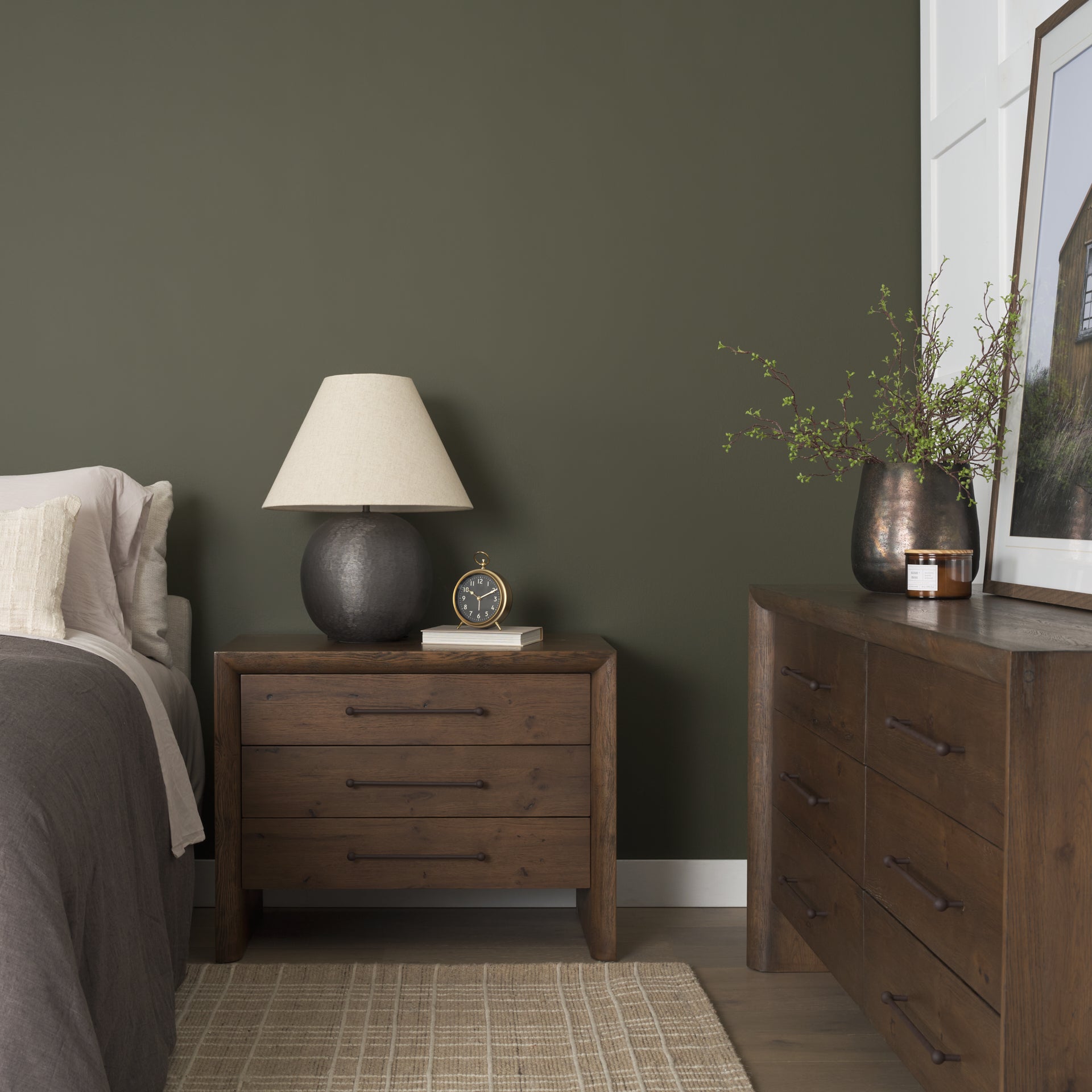 Belford 3-Drawer Oak Wood Closed Nightstand